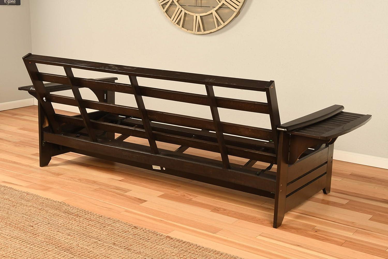Albany Futon with storage in Rustic Walnut Finish, Multiple Colors