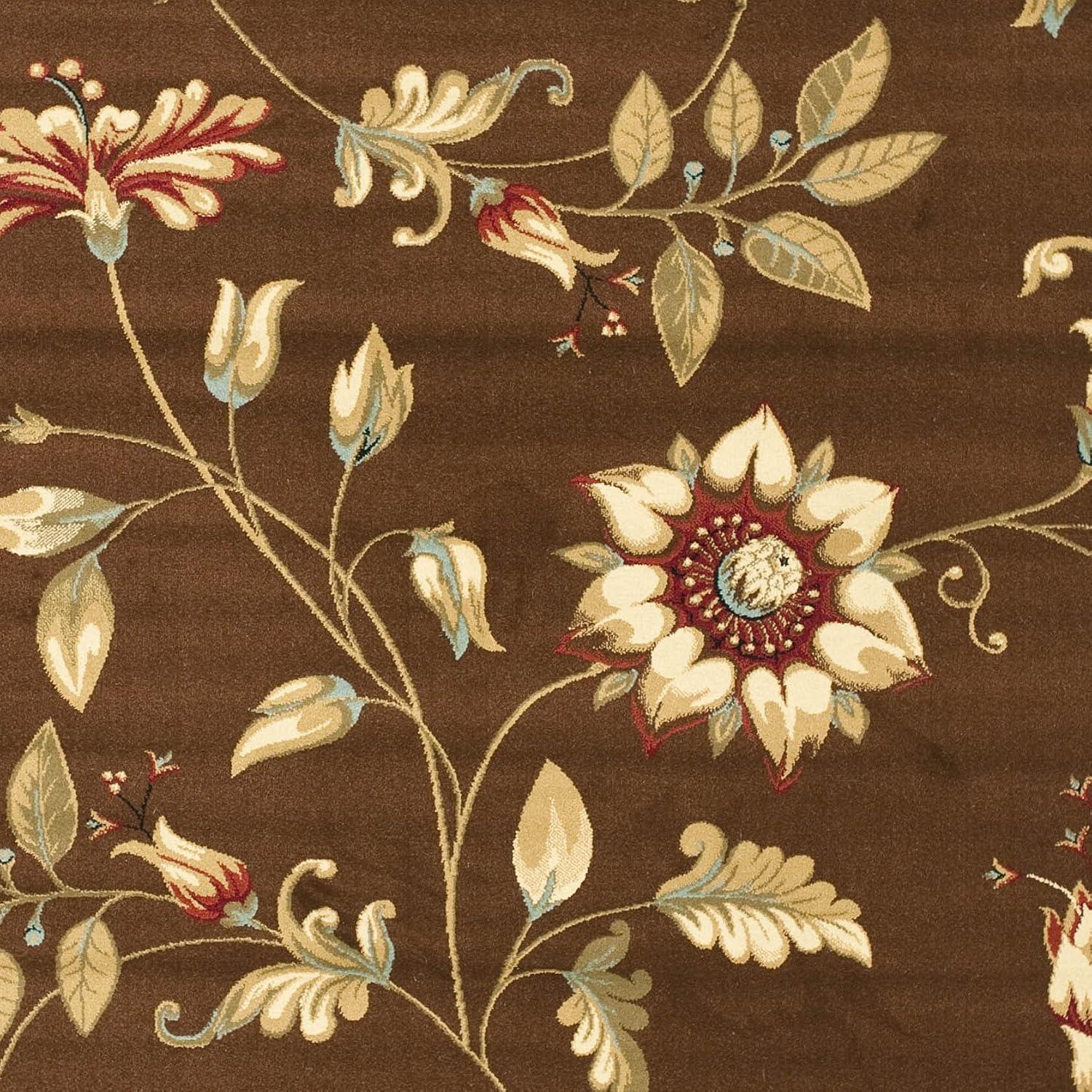 Lyndhurst LNH552 Power Loomed Area Rug - Brown/Multi - 8'x11' - Safavieh