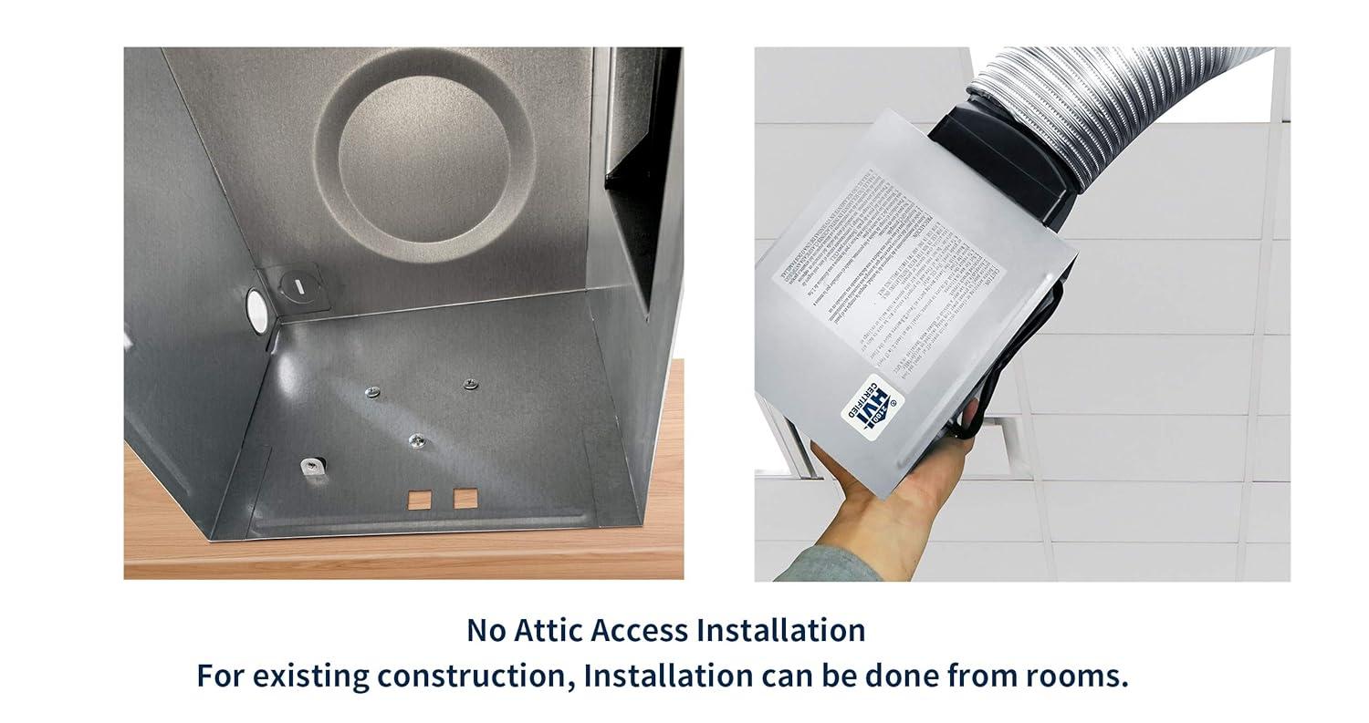 Tech Drive Very-Quiet 80 CFM, 1.5 Sone No Attic access Needed Installation Bathroom Ventilation and Exhaust Fan