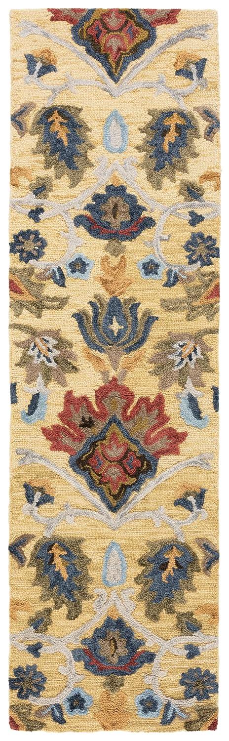 Blossom BLM402 Hand Tufted Runner Rug - Gold/Multi - 2'3"x12' - Safavieh.