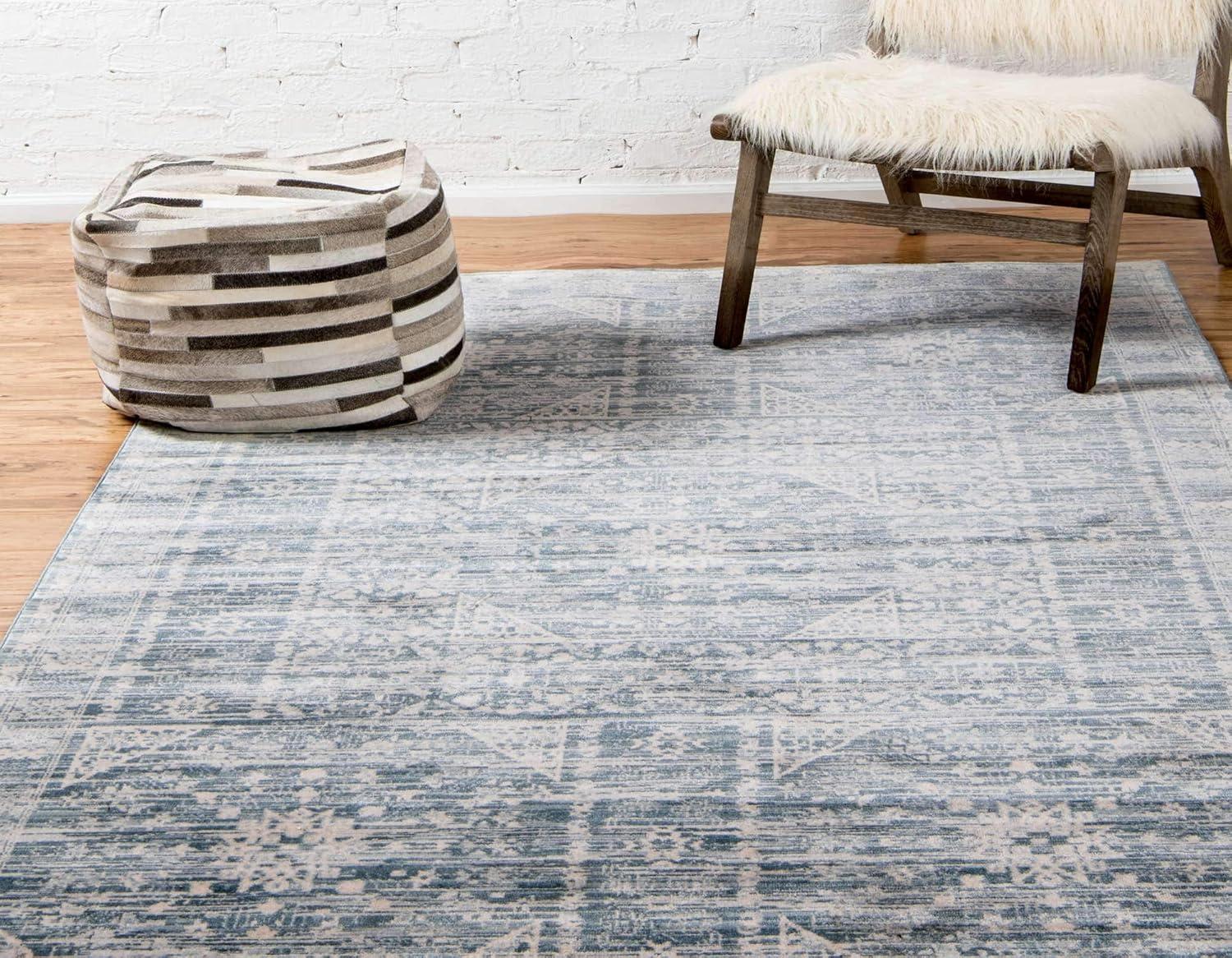 Unique Loom Paris Collection Area Rug - Louisa (7' 1" x 10' Rectangle Dark Gray/Beige)