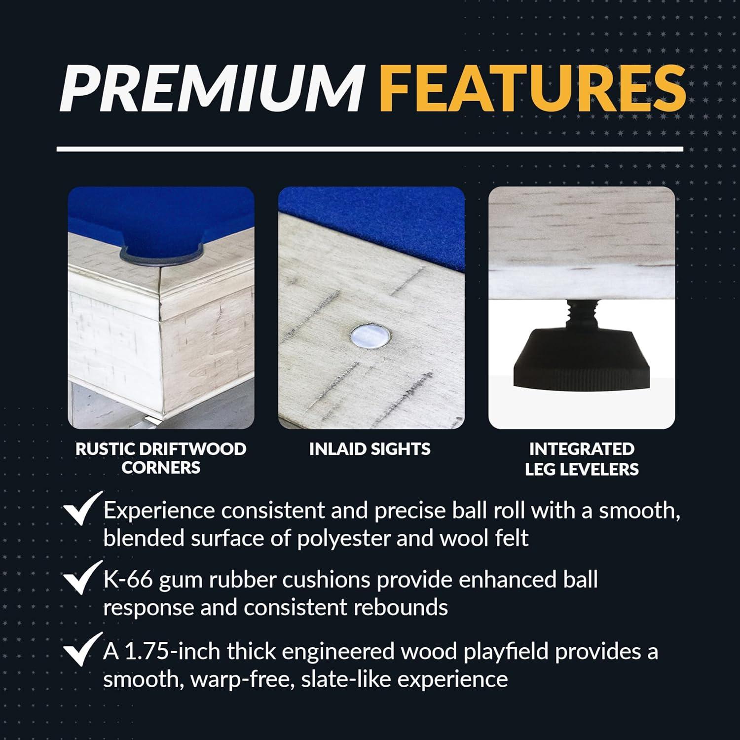 Hathaway Games Hathaway Montecito 8 Ft Furniture Pool Table – Includes Cue Sticks, Billiard Balls – Modern Design Perfect for Family, Home, Dining, or Living Room