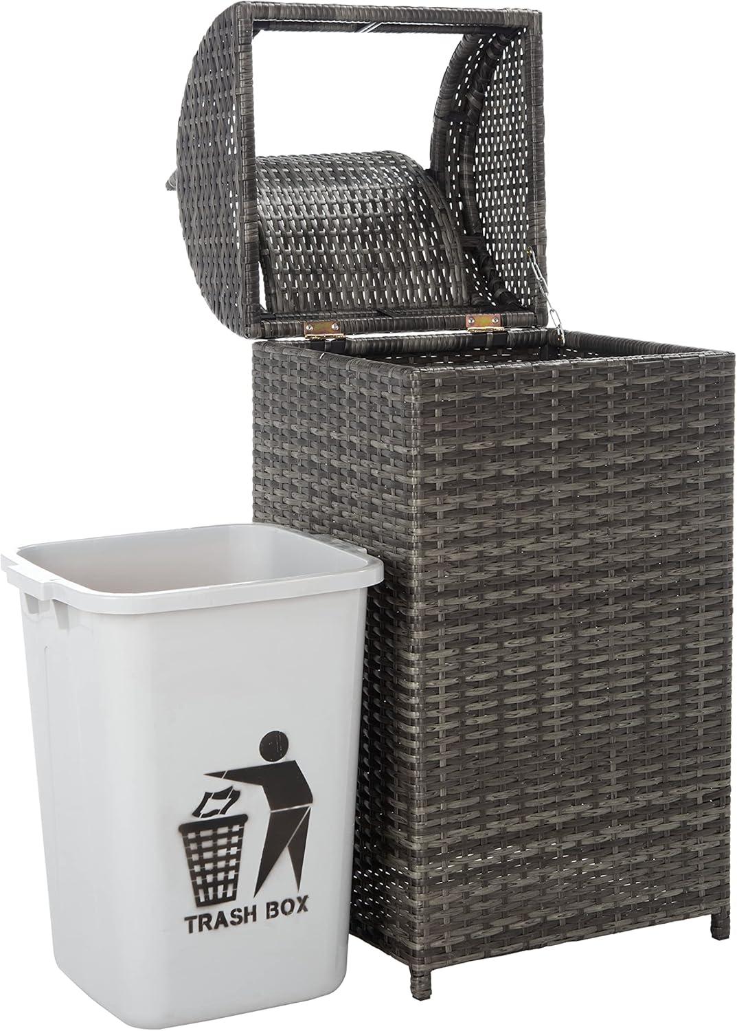 Serapis Outdoor Trash Can  - Safavieh