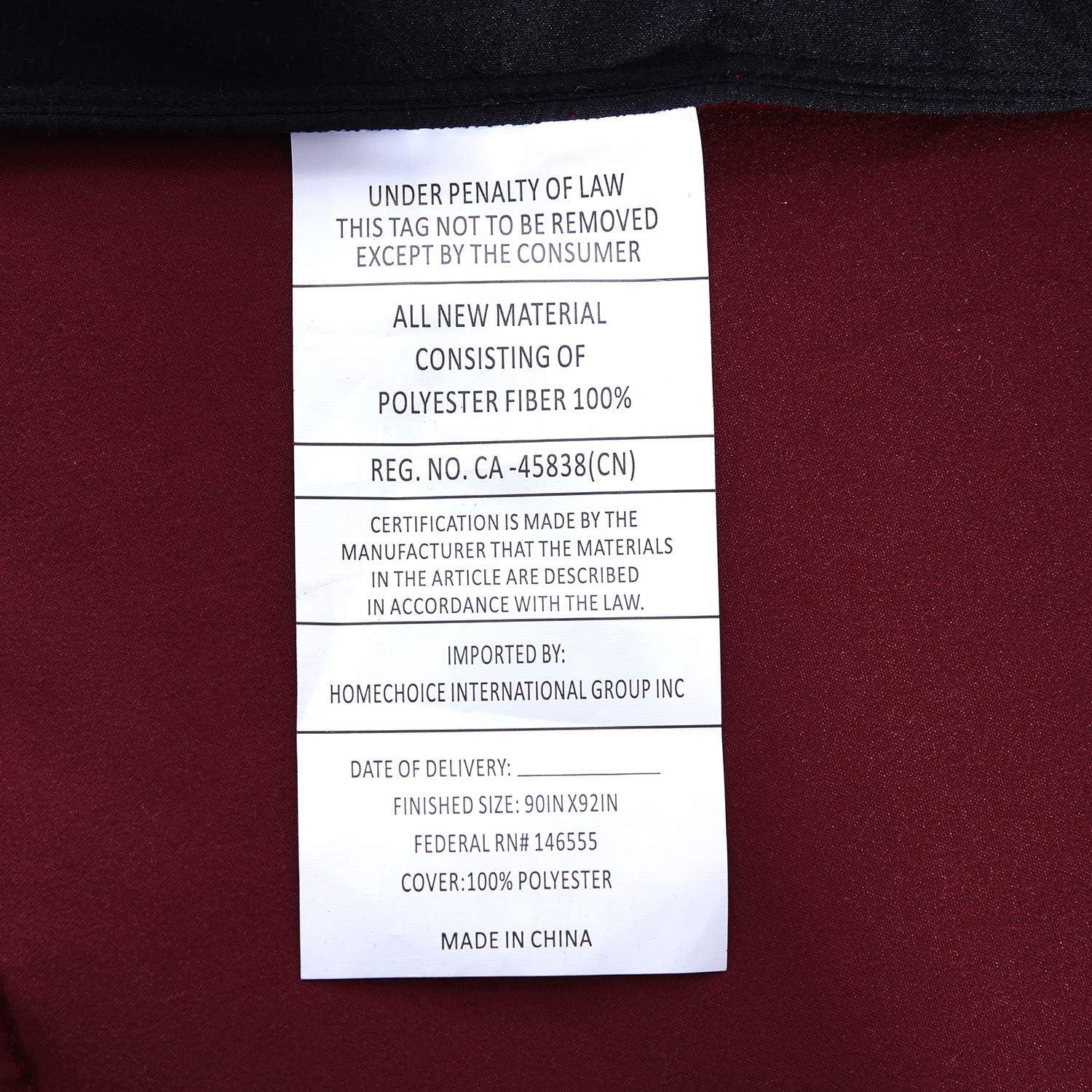 Homechoice International Group 3pc Comforter Set - All Season Reversible Down Alternative Comforter with Two Shams - Quilted Duvet Insert with Corner Tabs - Box Stitched Blanket - Breathable, Soft, Fluffy