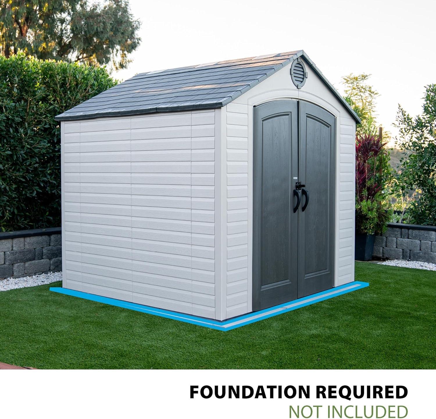 Lifetime Polyethylene Storage Shed, 52.4 sq. ft., 8 ft. x 7.5 ft. x 8 ft., Tan/Gray (60396)