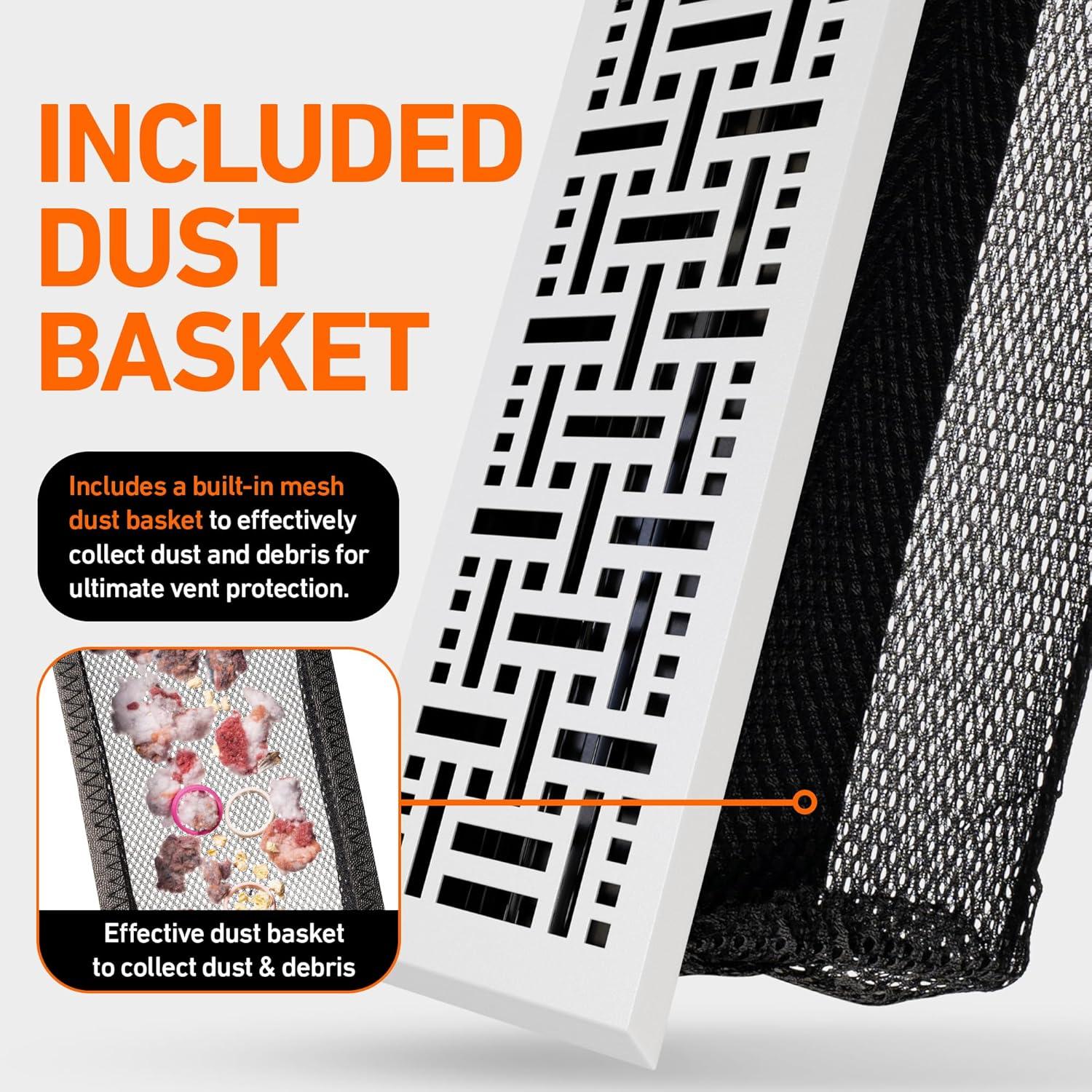 Home Intuition Basketweave Floor Vent Cover Register With Mesh Net
