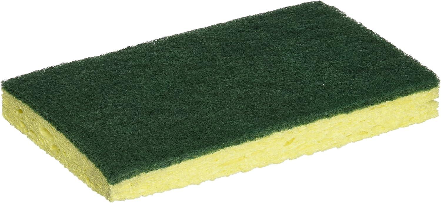 Scotch-Brite PROFESSIONAL Medium-Duty Scrubbing Sponge, 3.6 x 6.1, 0.7" Thick, Yellow/Green, 20/Carton