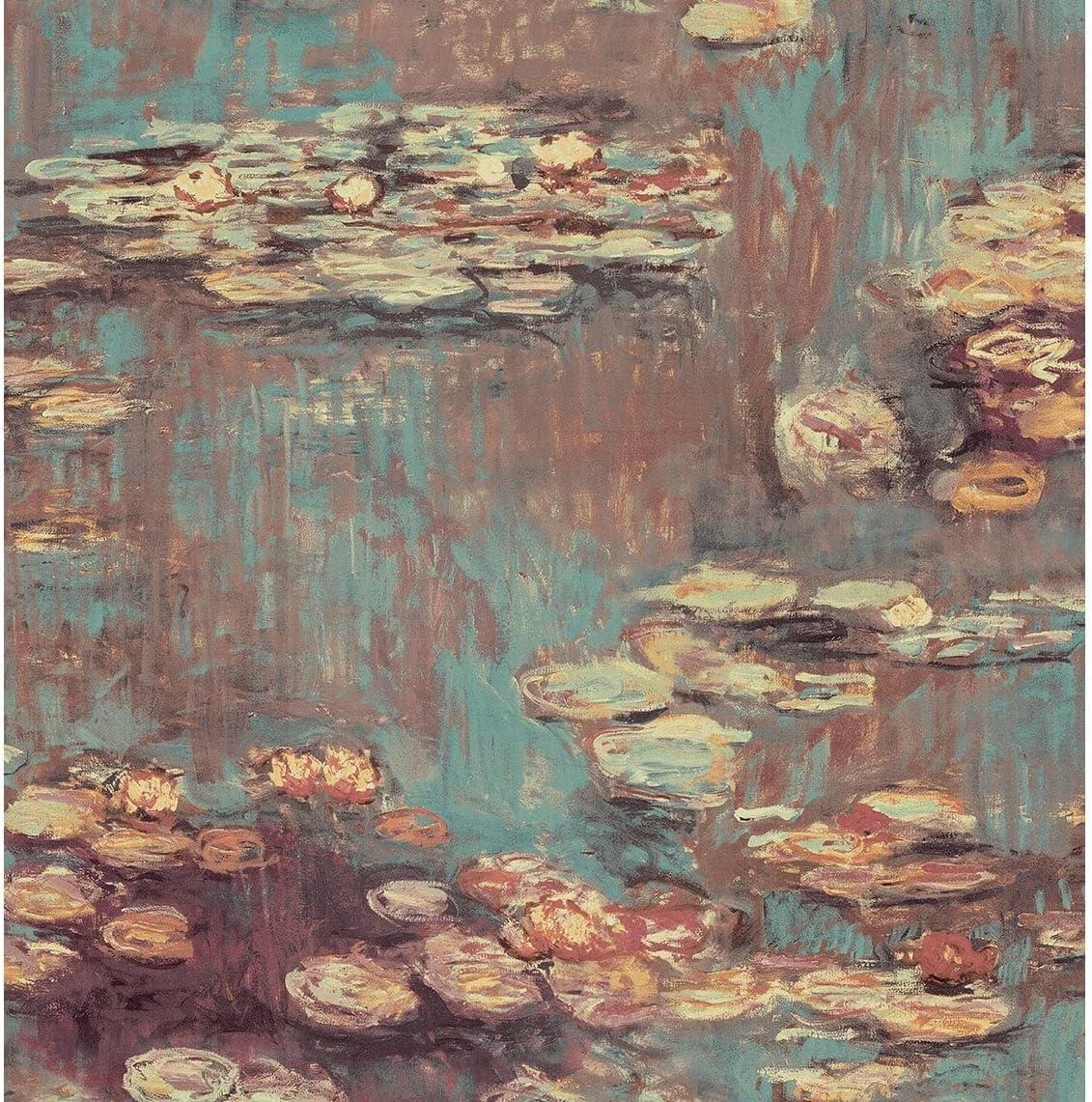 NextWall  Lily Pond Peel and Stick Wallpaper 20.5 in. W x 18 ft. L - Olive & Sky Blue
