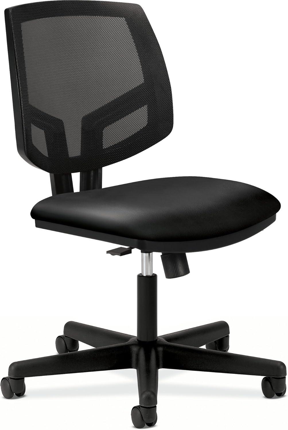 HON  Volt Series Mesh Back Leather Task Chair with Synchro-Tilt, Supports Up to 250 lb, Black