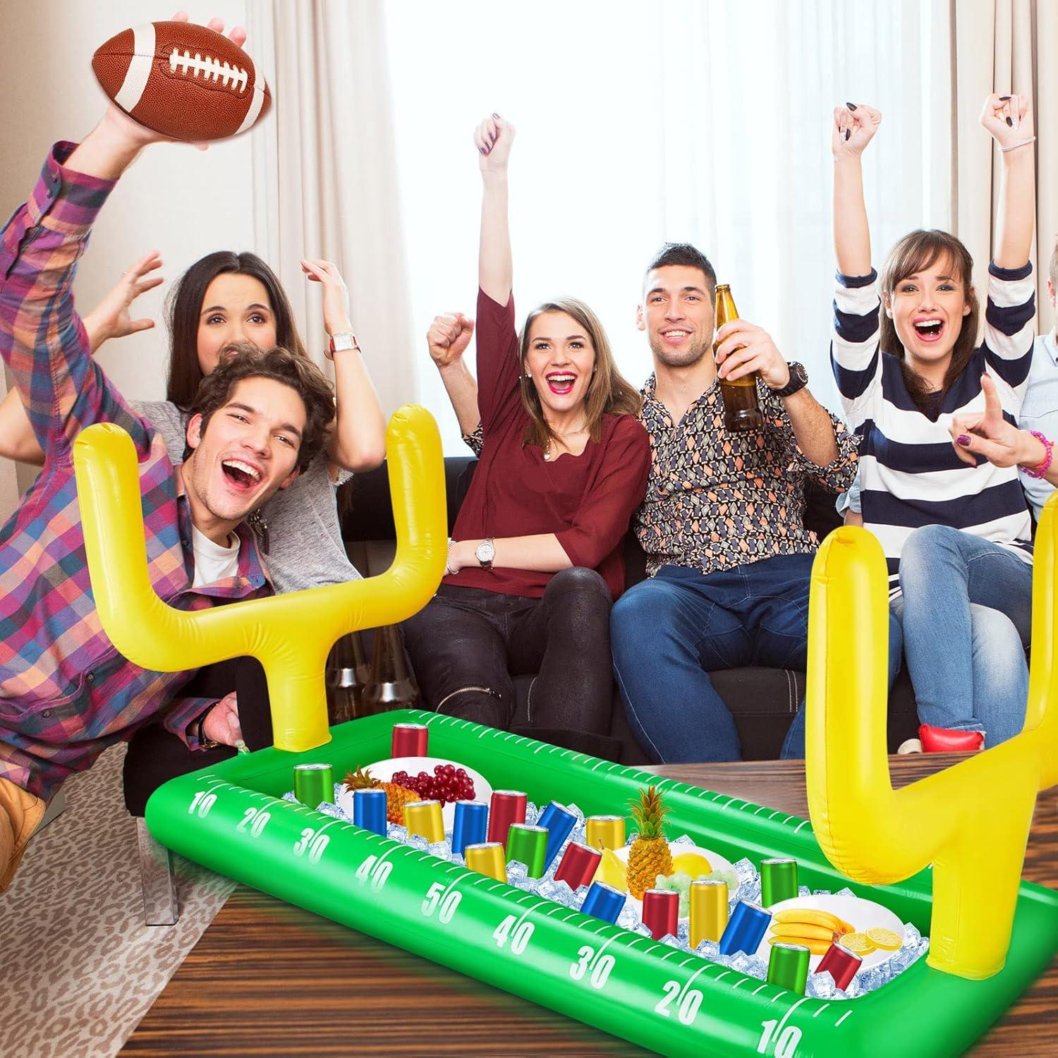 True Zoo Inflatable Football Field Cooler Bar, Party Drink Cooler, Novelty Inflatable Beer Cooler, Ice Bucket, 511" x 118", Set of 1