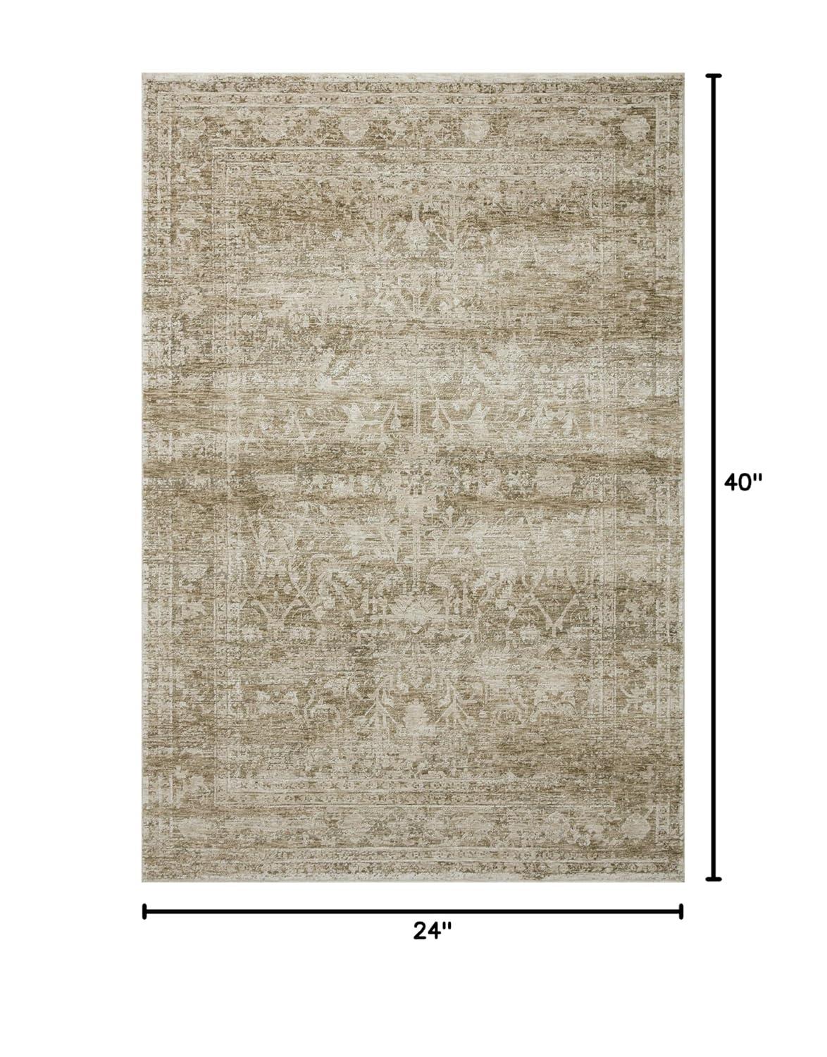 Honora Rug by Amber Lewis x Loloi - Khaki and Beige / 2' x 3'4"