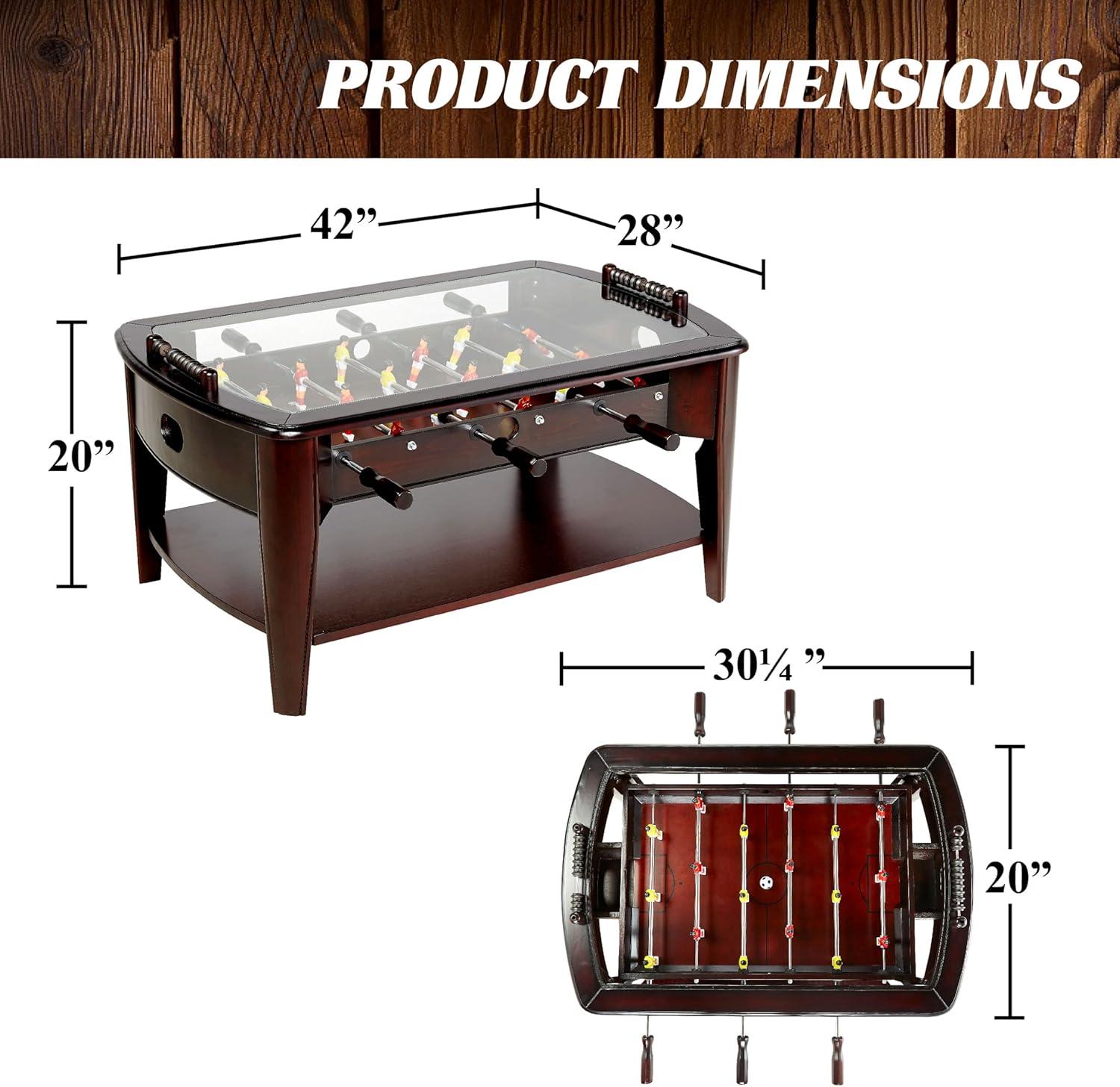 Barrington 42'' Foosball Durable Coffee Table with Tabletop Sports Soccer Balls