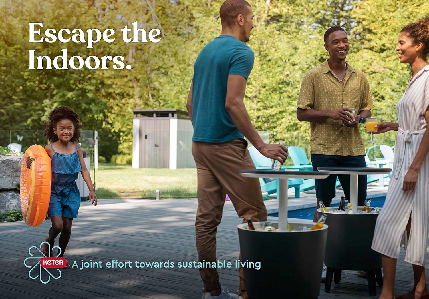 Keter Keter Montauk Adirondack Chair Modern Premium Weatherproof Outdoor Patio Furniture Ideal for Entertaining by the Pool or Backyard Fire Pit