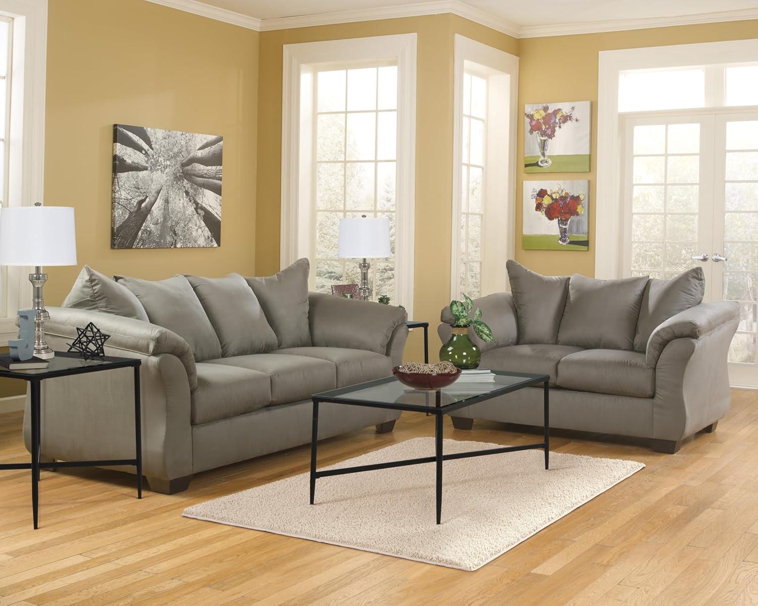 Signature Design by Ashley Darcy Fabric Loveseat in Cobblestone