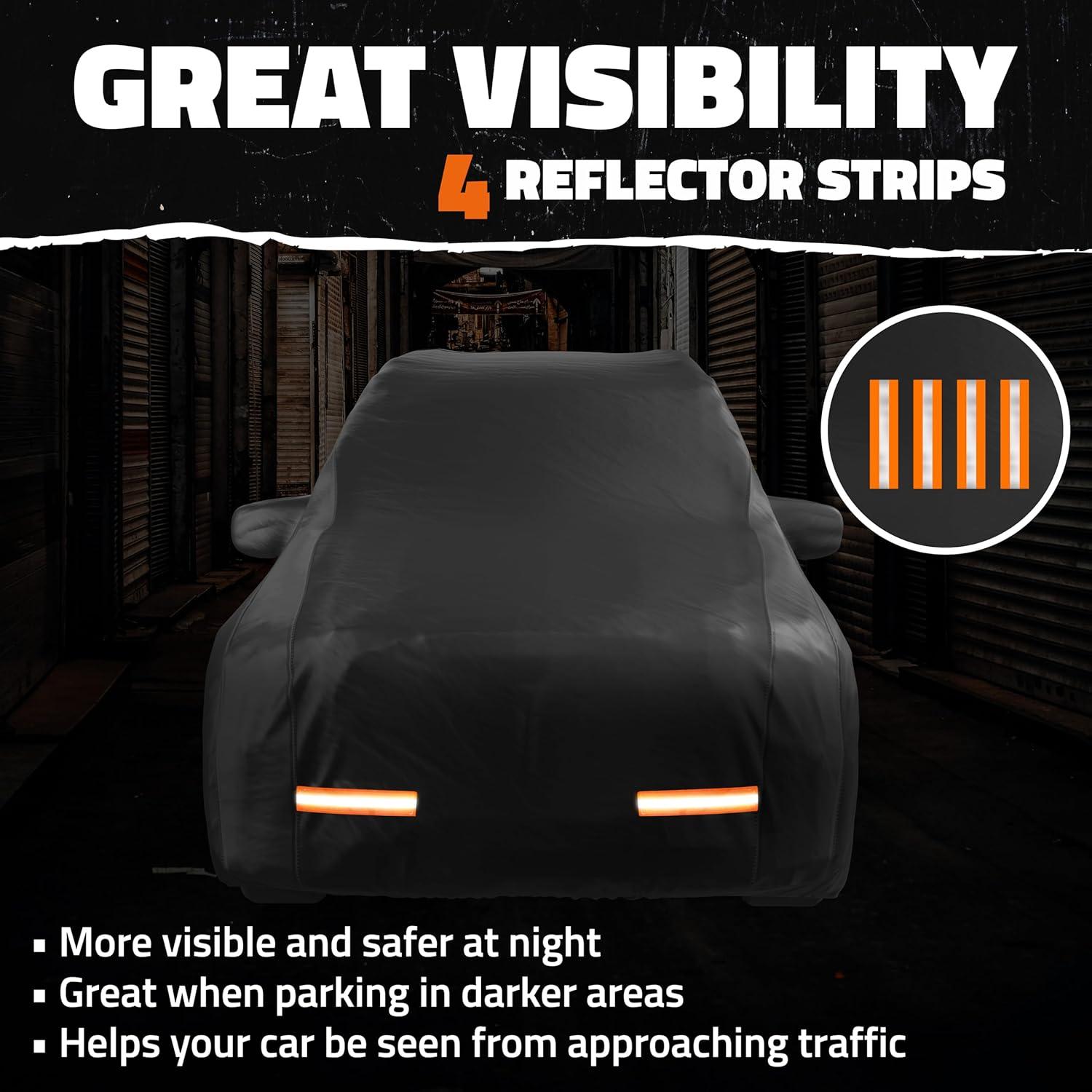 Mockins Heavy Duty Large SUV Car Cover - 200"x75"x75" - 250g PVC Cotton Lining