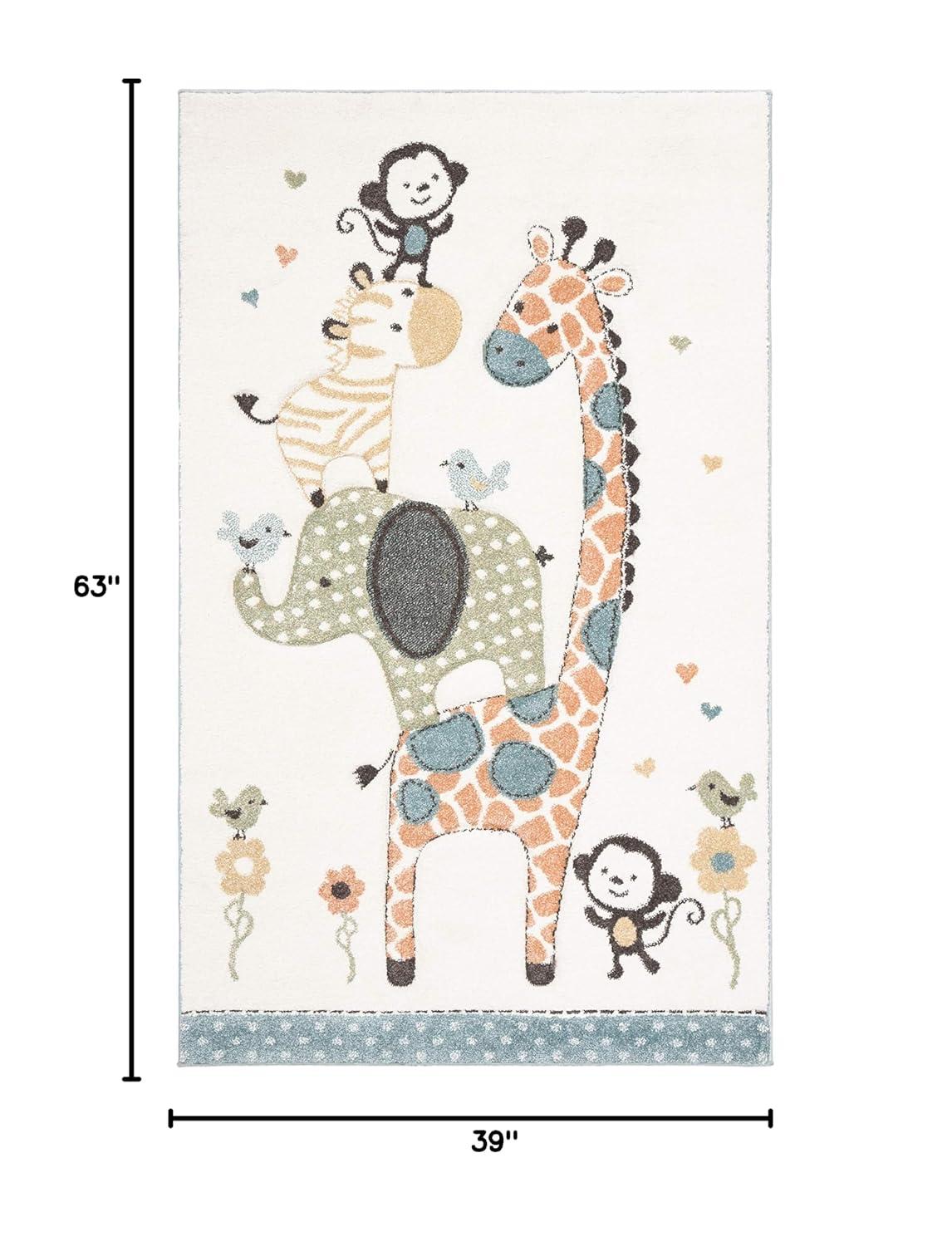 Carousel Kids  CRK120 Loomed Indoor Accent Rug - Ivory - 3'3"x5'3" - Safavieh