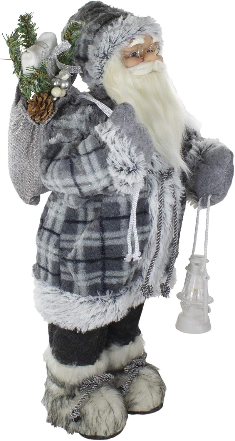 2' Standing Santa Christmas Figure Carrying A Lantern