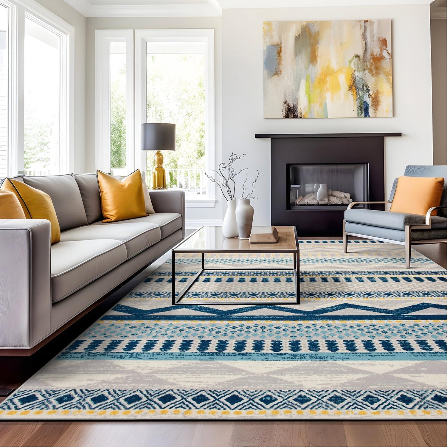 World Rug Gallery Boho Geometric Area Rug