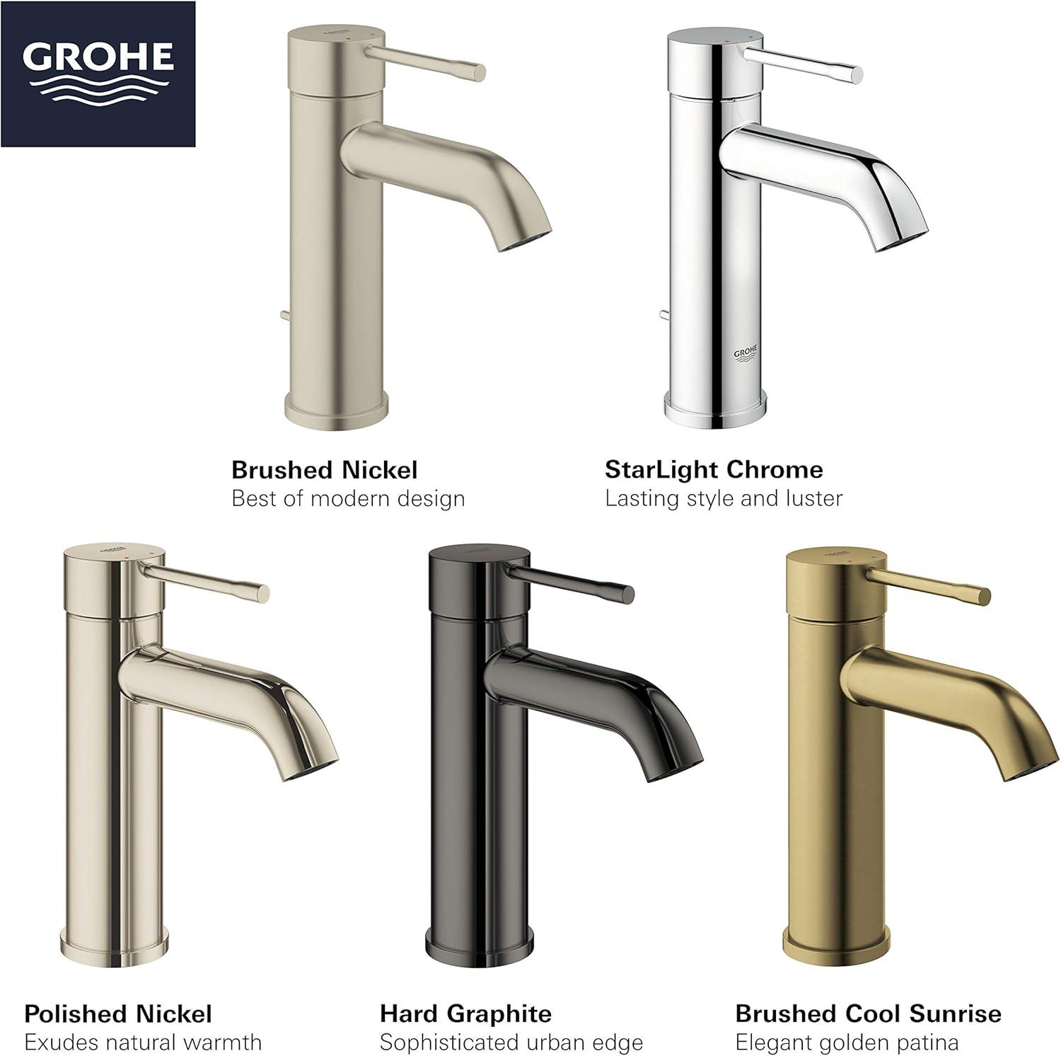 Grohe 23 592 A Essence 1.2 GPM Single Hole Bathroom Faucet - Nickel