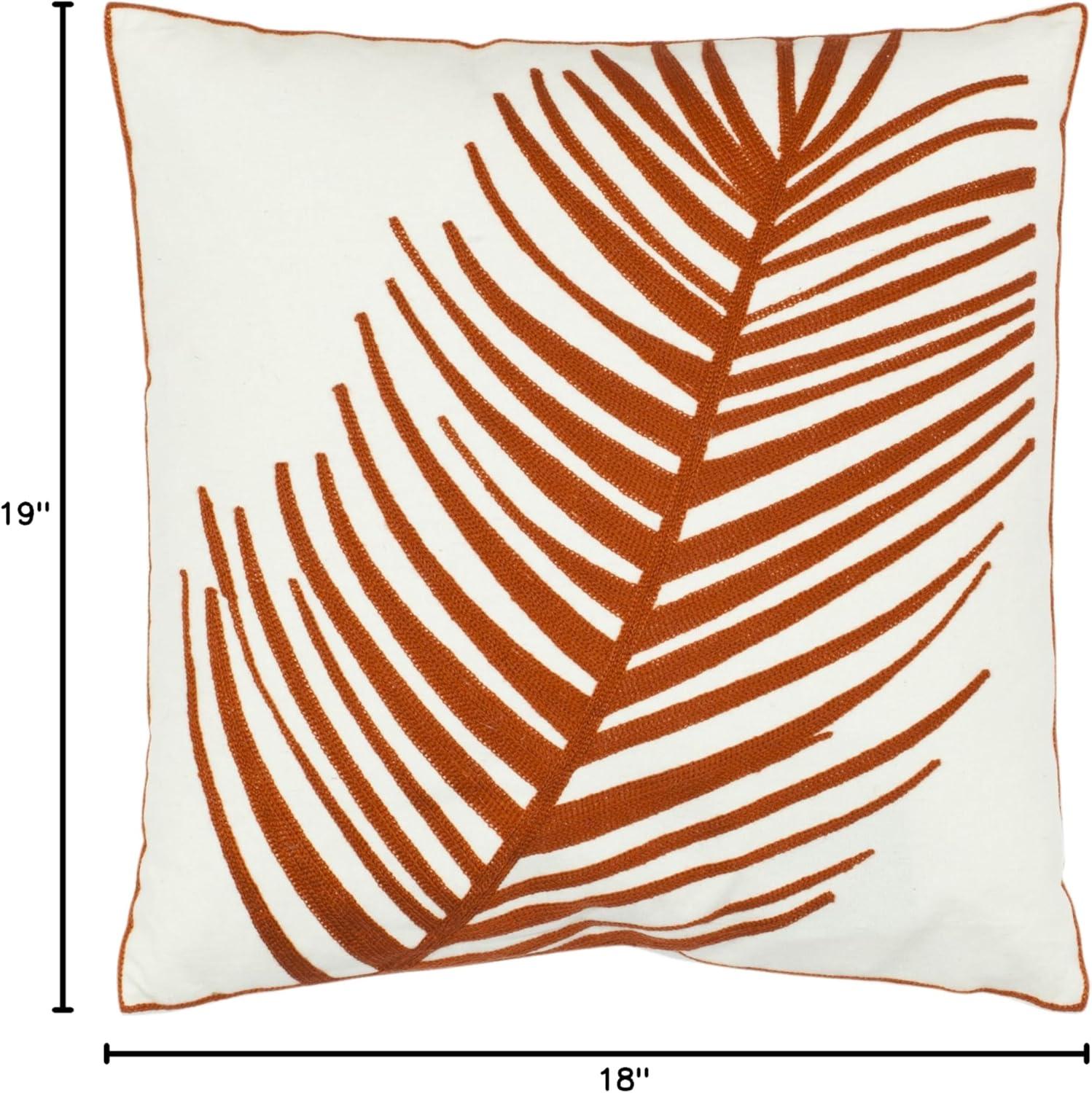 Floral Feather Reversible Throw Pillow