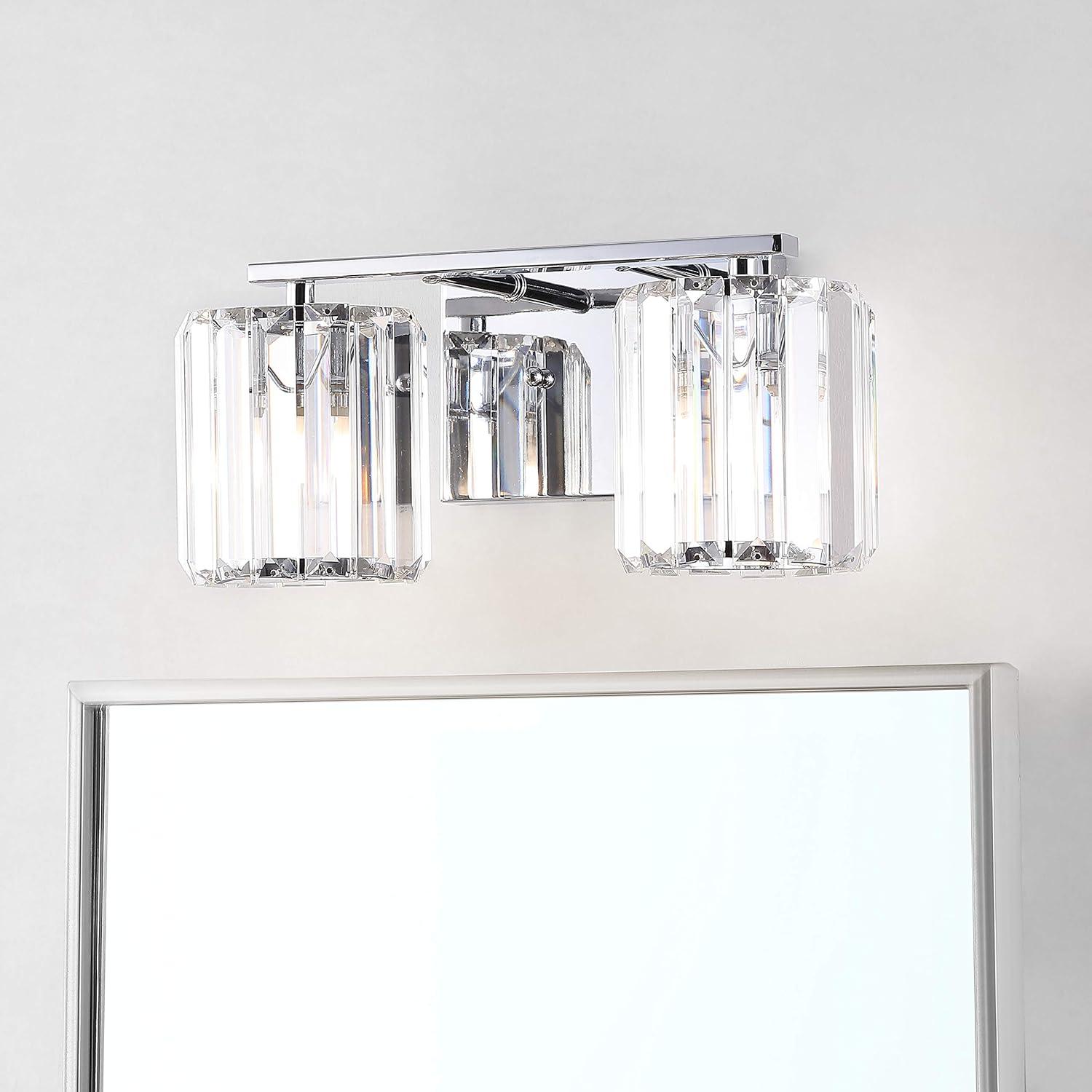 Coco Prism 13.5" Chrome Crystal Square LED Vanity Light