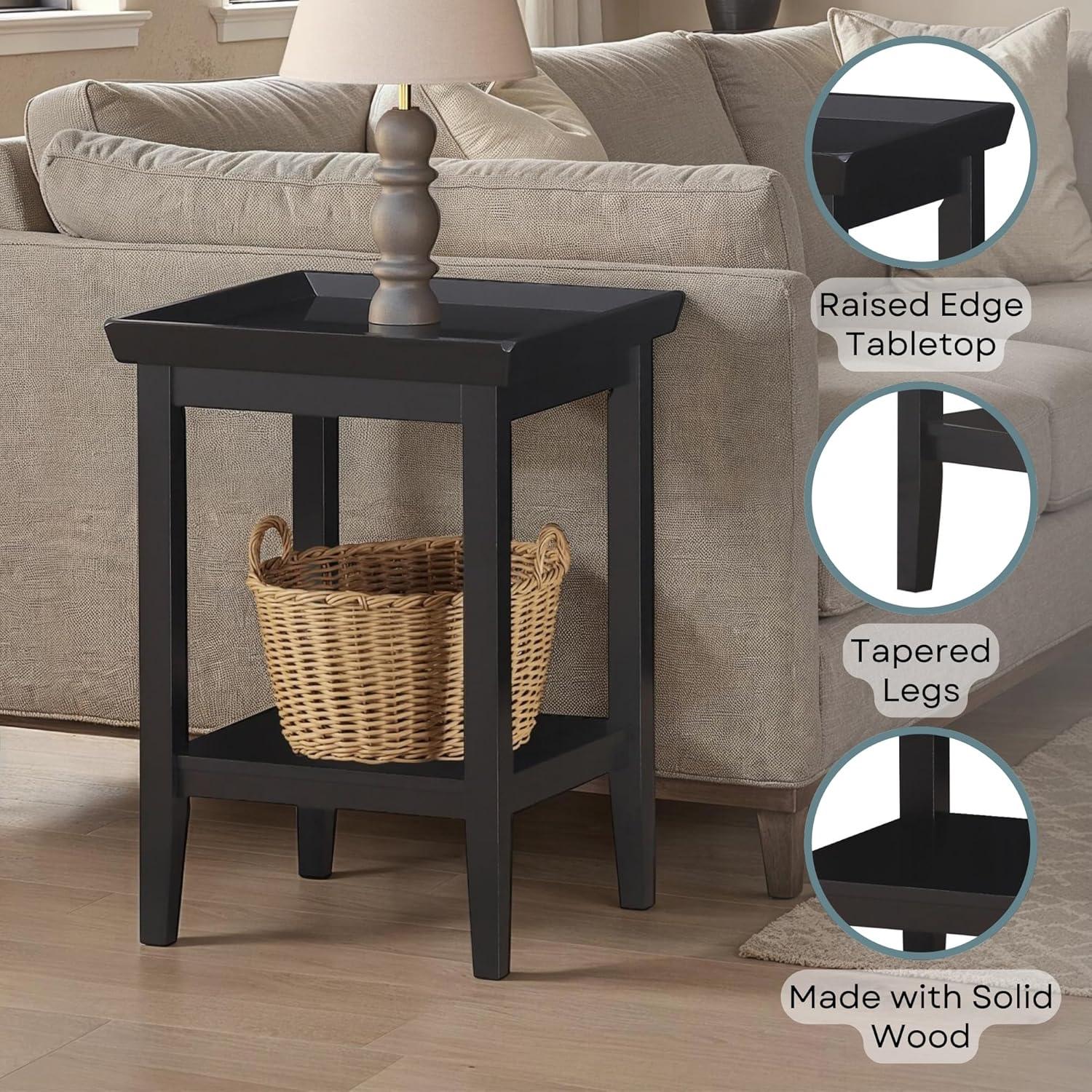 Ledgewood End Table with Shelf, Gray