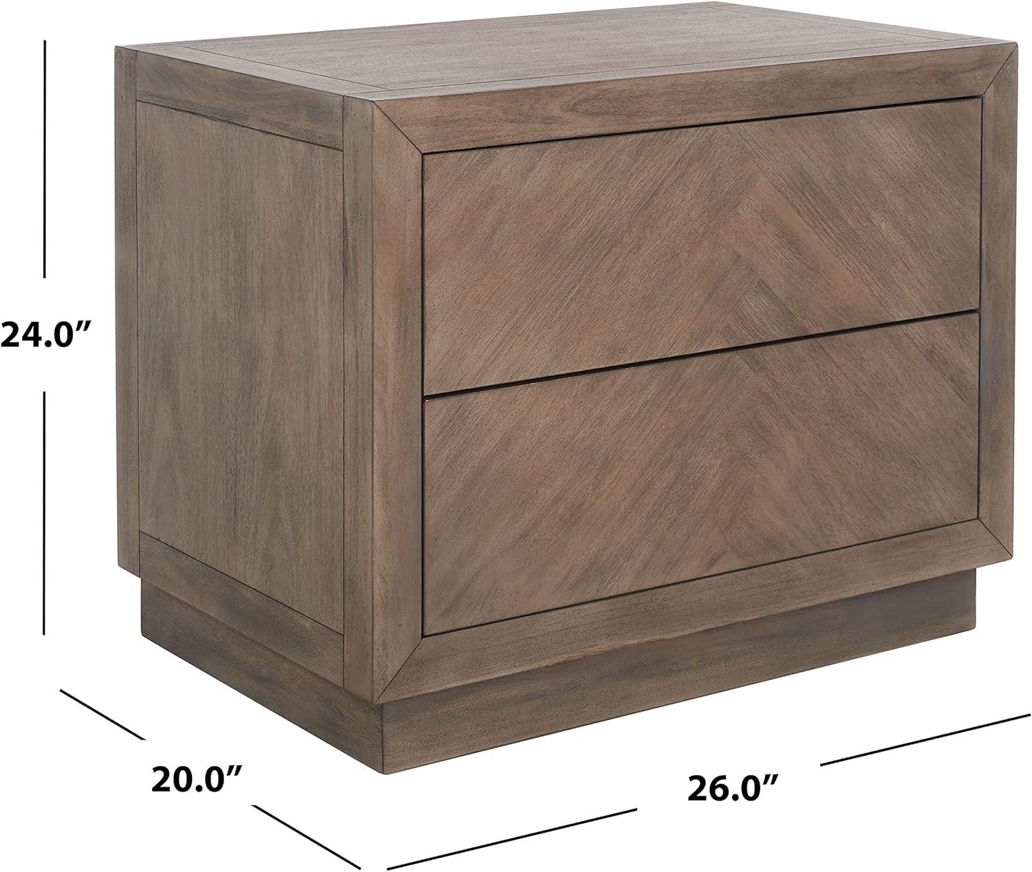 Steve Light Brown Mahogany 2-Drawer Nightstand