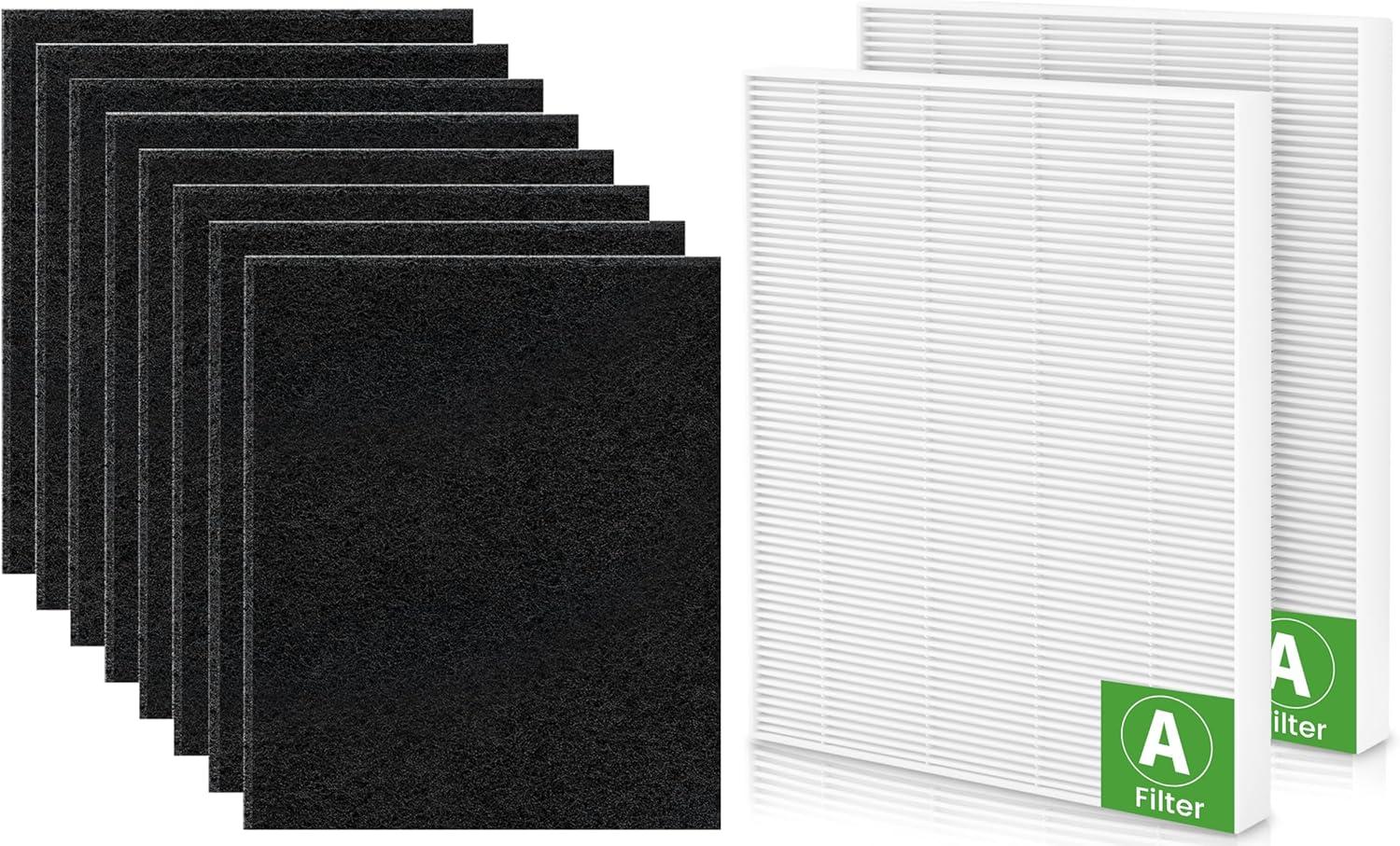 White and Black HEPA Activated Carbon Air Purifier Filters