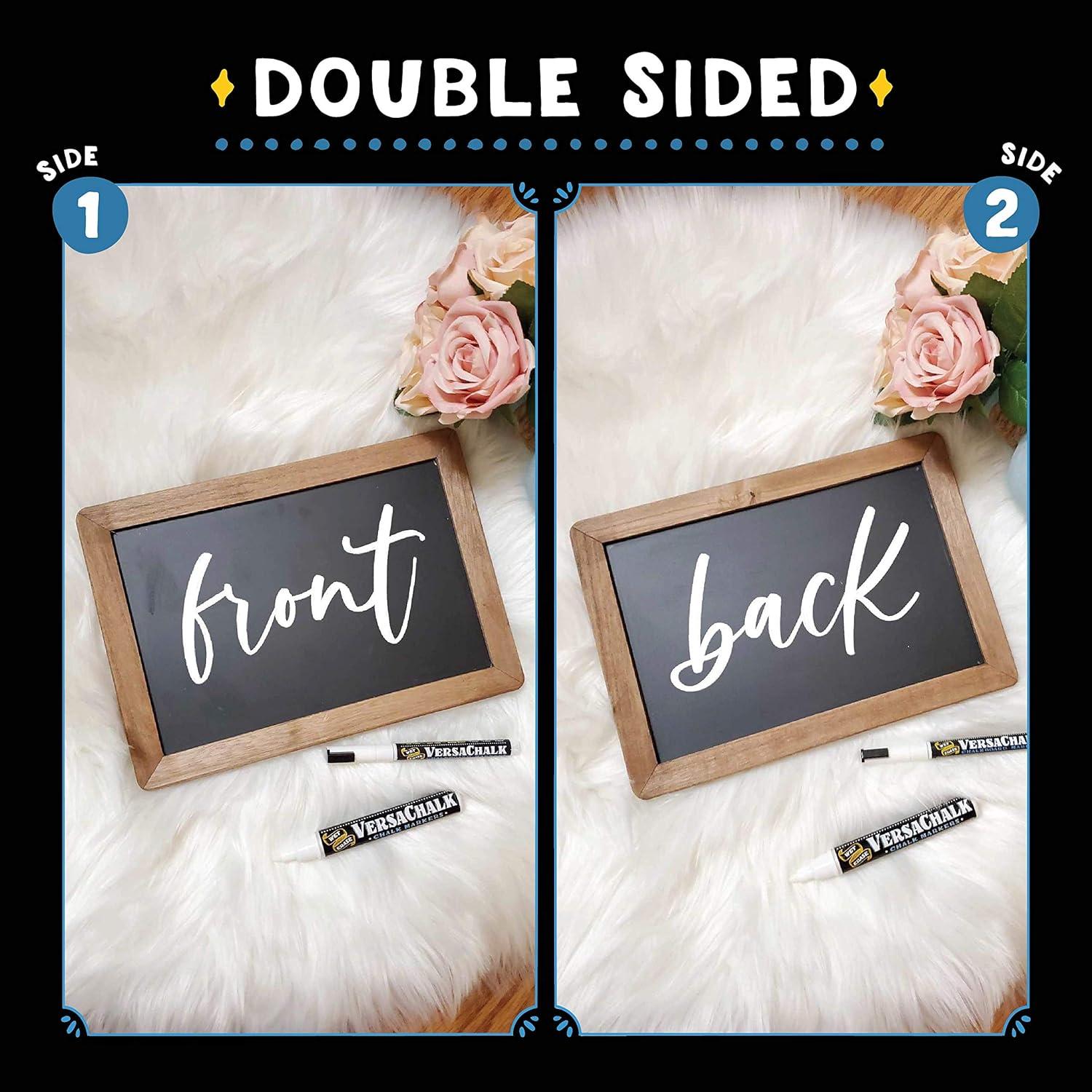 VersaChalk VersaChalk Steel Reversible Mini Magnetic Chalkboard, Up to 2' Size  + Fine Tip White Marker