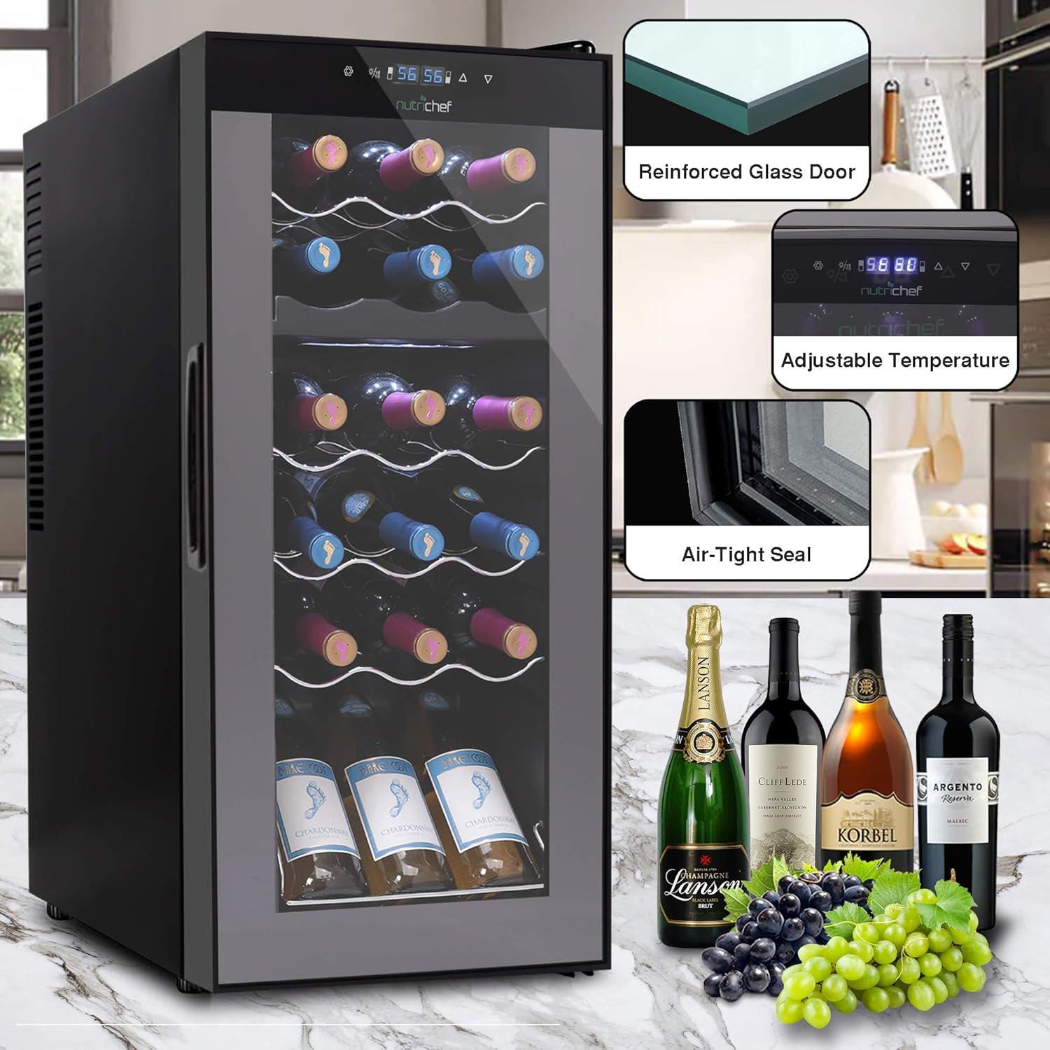 Black Dual Zone Freestanding Wine Cooler with Interior Lighting