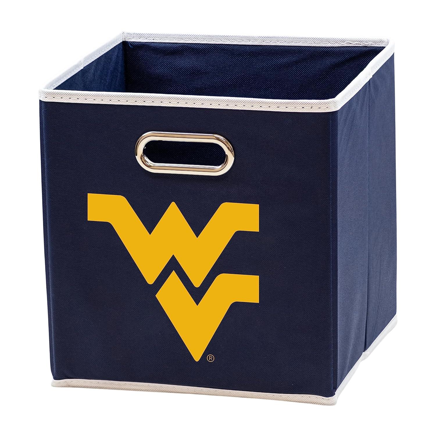 West Virginia University Navy Blue Cotton Fabric Storage Cube
