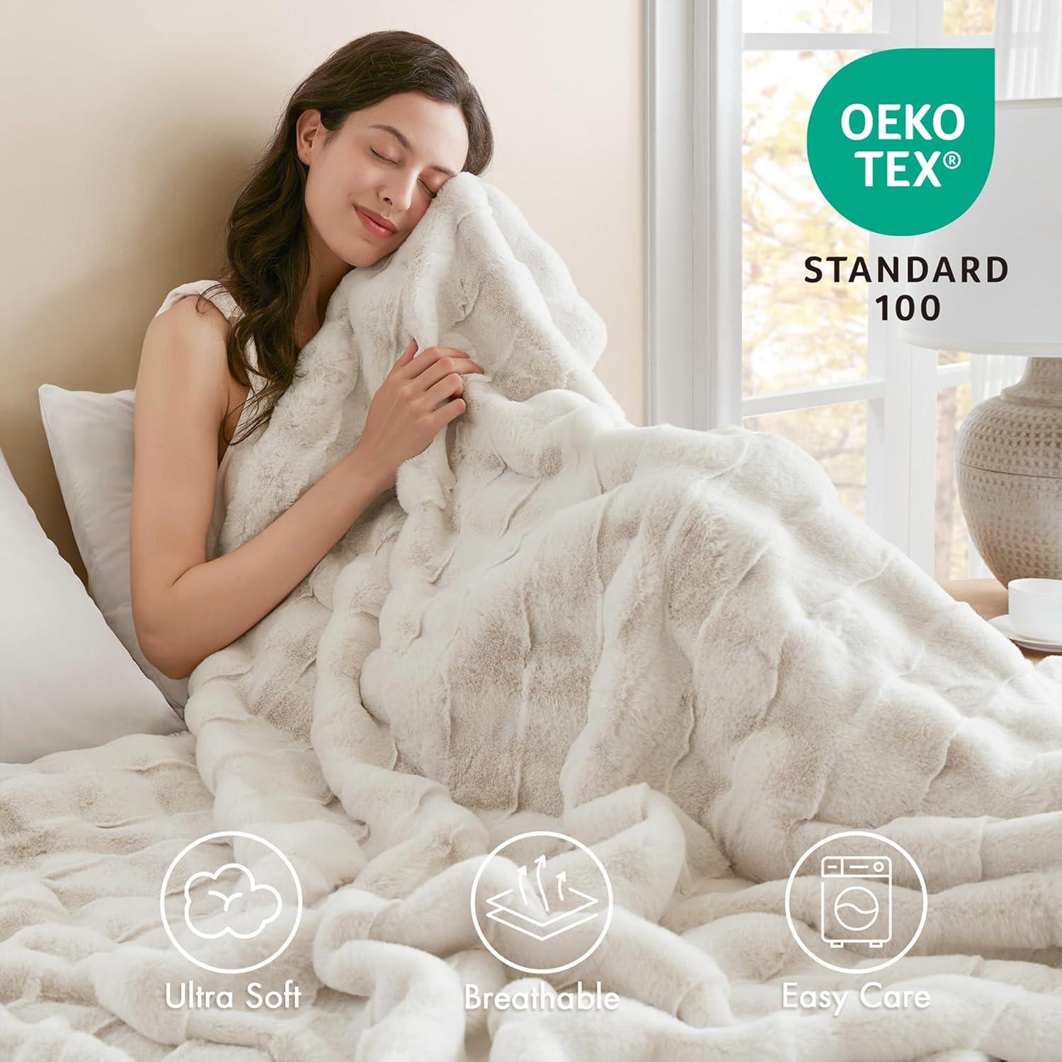 Madison Park Vivienne Faux Fur Throw