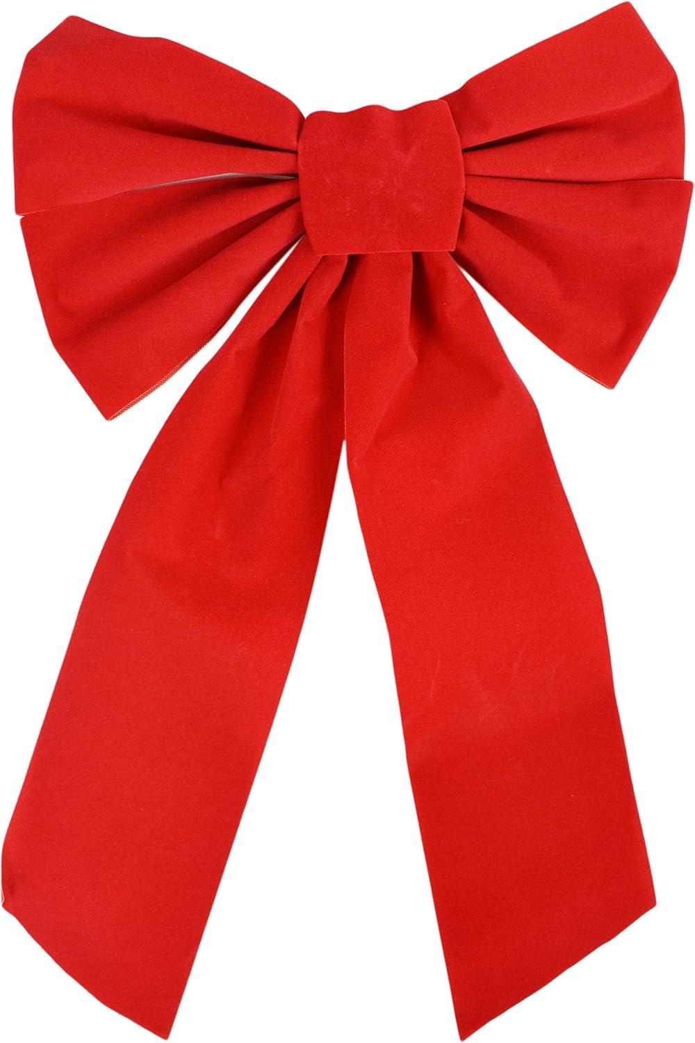 Celebrate A Holiday Red Velvet Christmas Wreath Bow, Set of 10 - Dimensions of 9" W X 13" L - Great for Christmas Garland, Large Gifts, Parties and More - Indoor or Outdoor Christmas Decorations