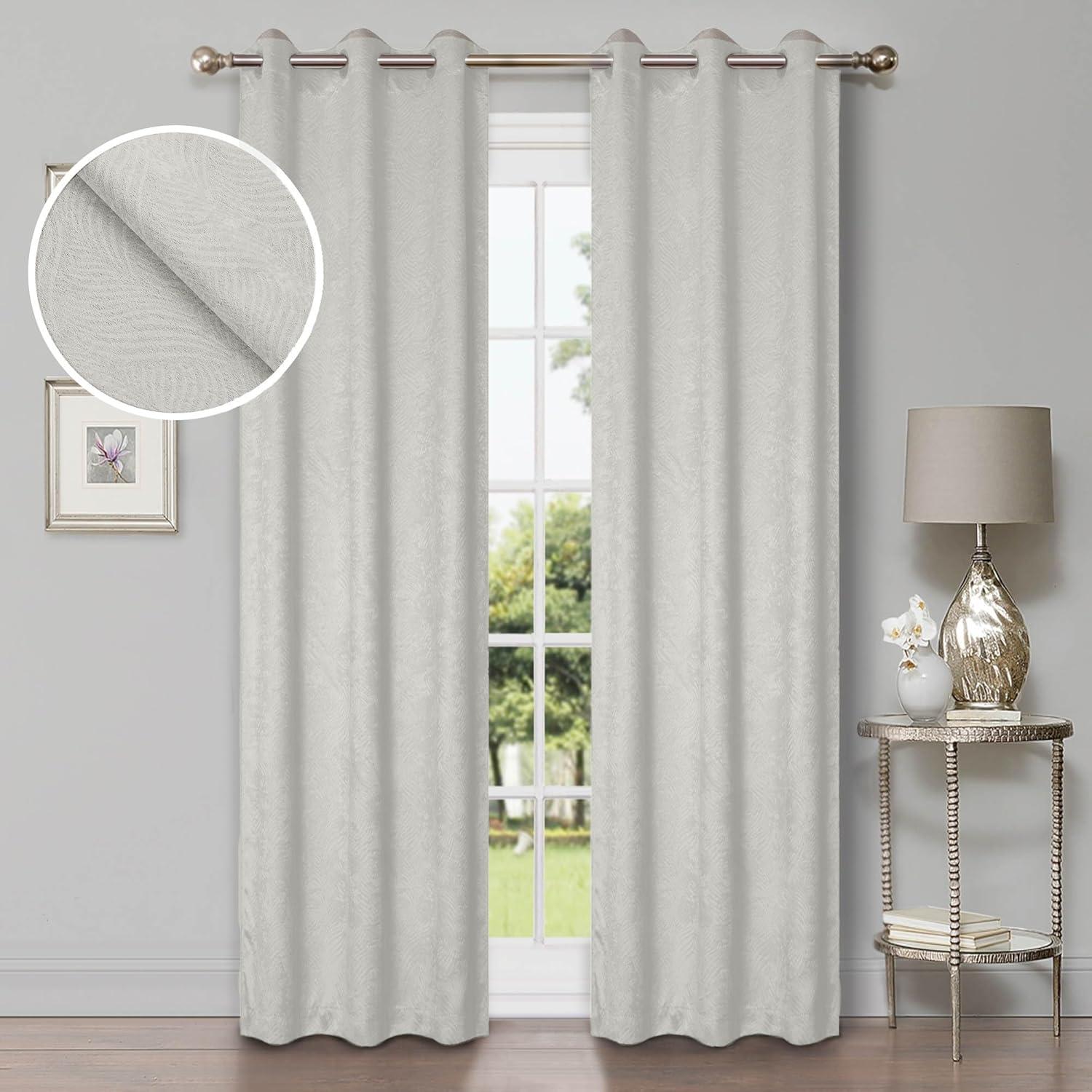 Superior Waverly Blackout Curtains, Rod Pocket, Set of 2, 42" x 63", Ivory