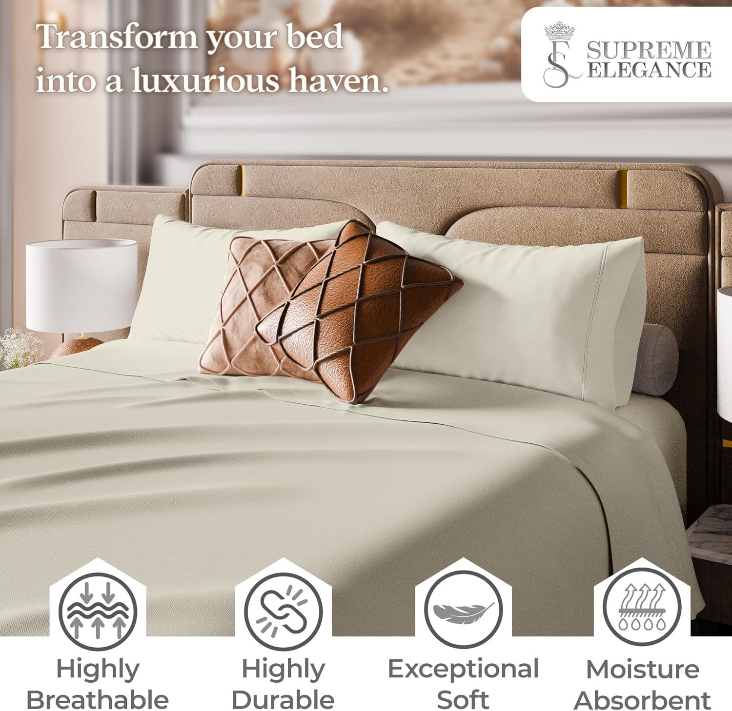 Full 1000 Thread Count Cotton Solid Sheet Set White - Aireolux
