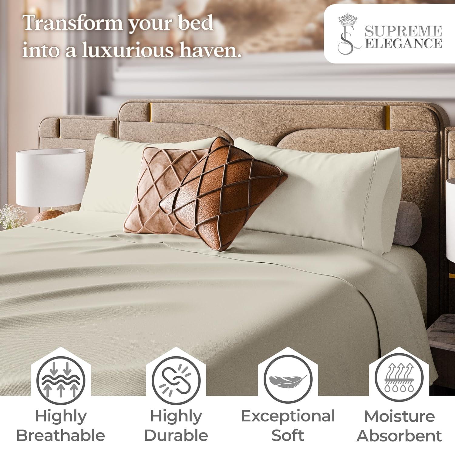 Queen 1000 Thread Count Cotton Solid Sheet Set White - Aireolux