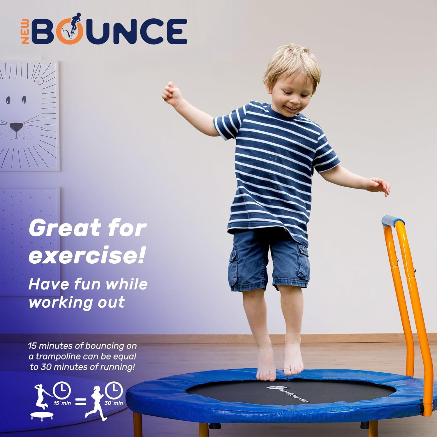 New Bounce New Bounce Mini Trampoline - Foldable Trampoline for Children and Adults - Holds Up to 220 Lbs
