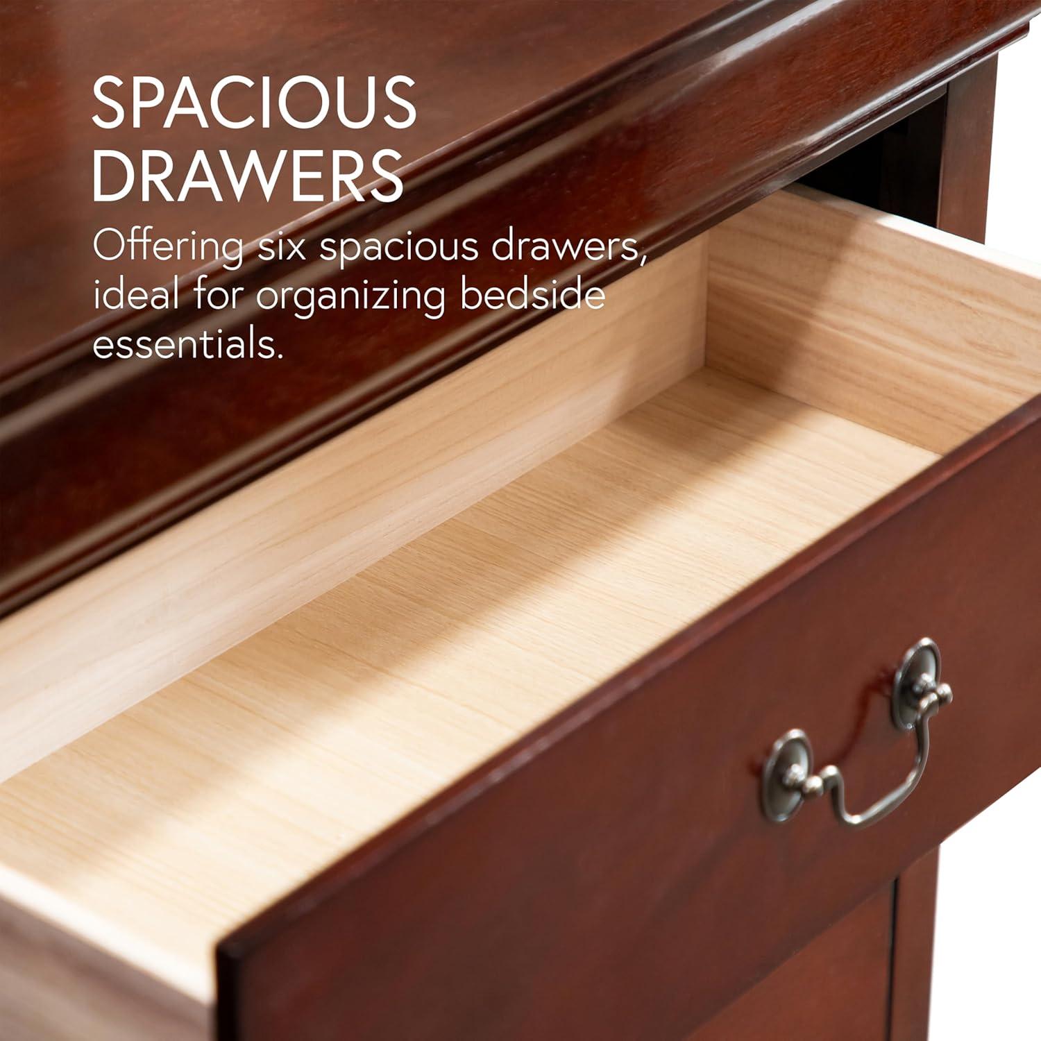 Furniture of America Toni Wood 6-Drawer Dresser with Mirror in Black