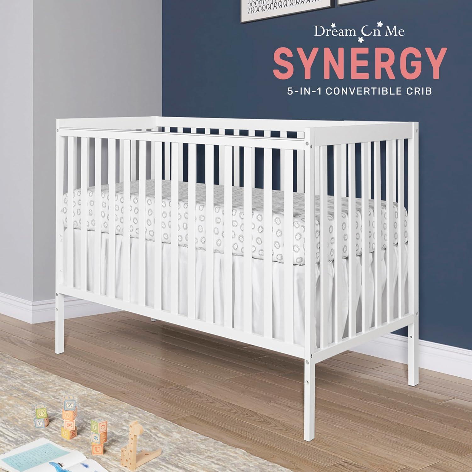 Dream On Me Synergy MOD Convertible Crib in White, Greenguard Gold Certified