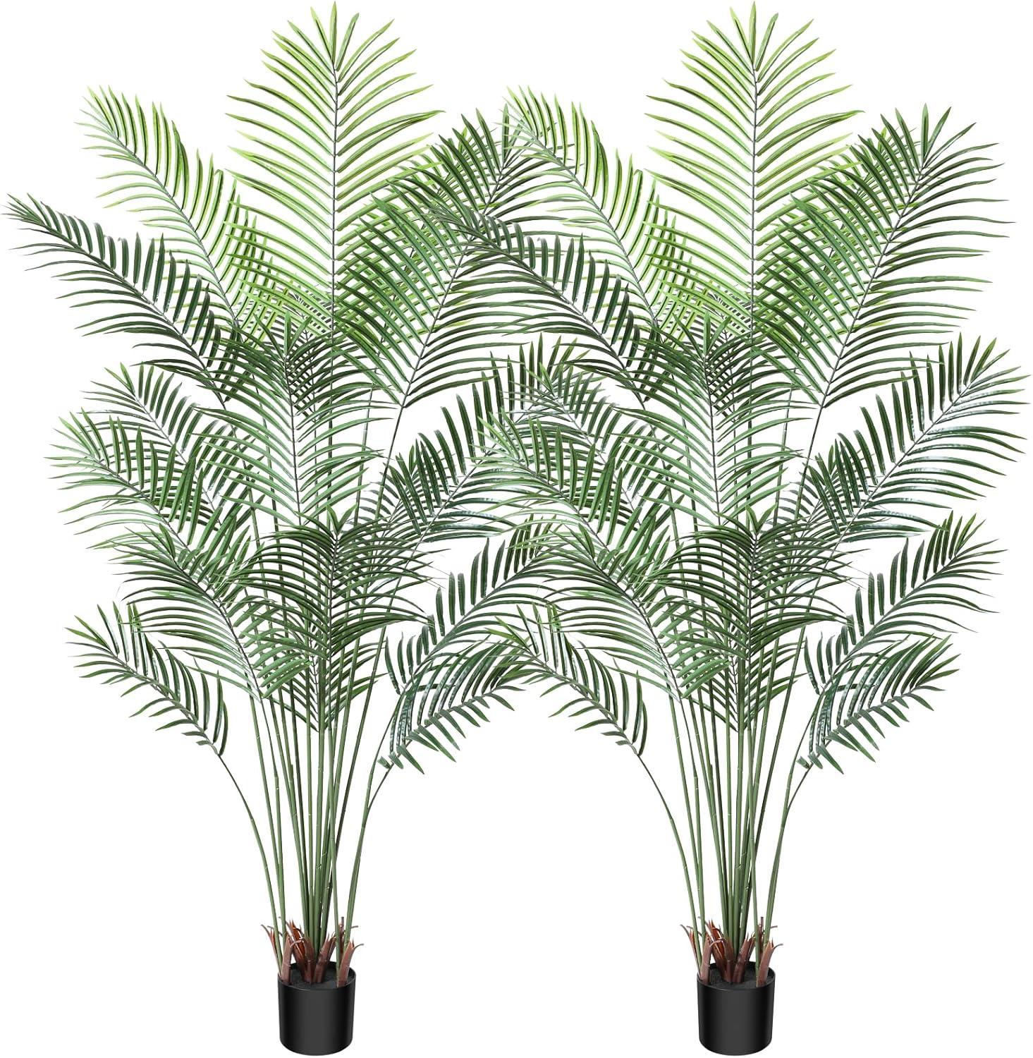 Artificial Areca Palm Plant 5Ft Fake Tropical Palm Tree, Perfect Faux Dypsis Lutescens Plants in Pot for Indoor Outdoor House Home Office Garden Modern Decoration Housewarming Gift,1Pcs