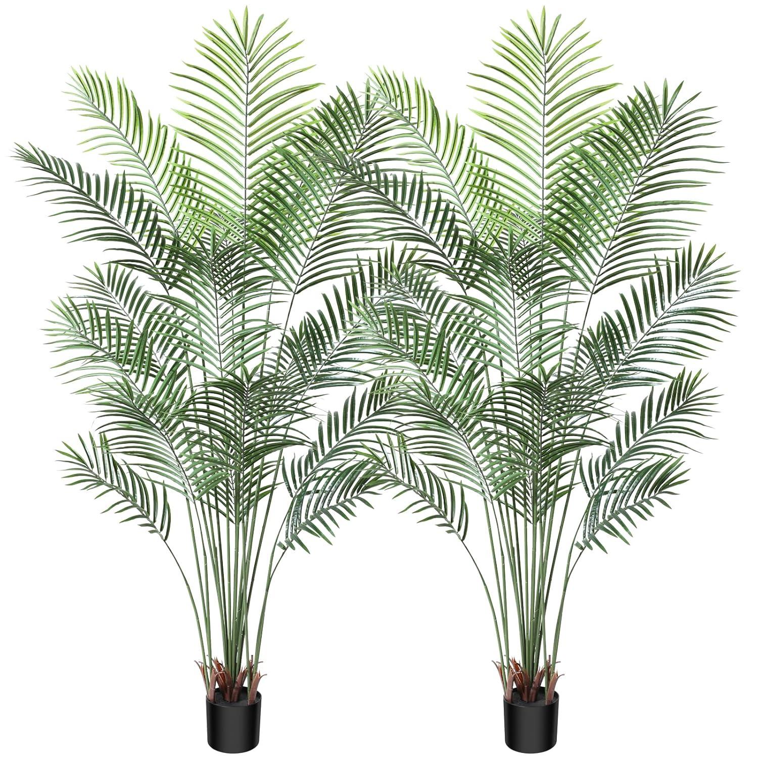 Artificial Areca Palm Plant 5Ft Fake Tropical Palm Tree, Perfect Faux Dypsis Lutescens Plants in Pot for Indoor Outdoor House Home Office Garden Modern Decoration Housewarming Gift,1Pcs