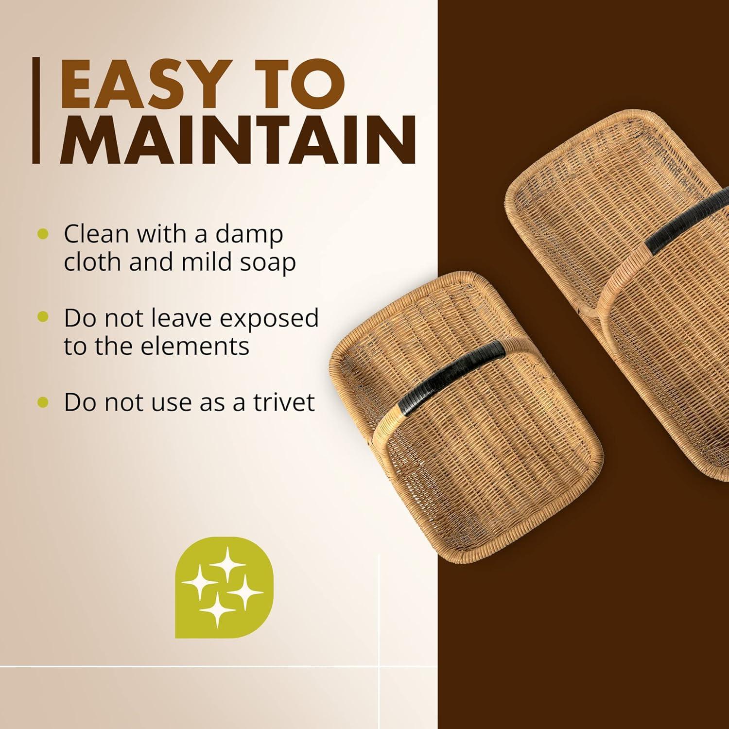 Kouboo Vegetable And Flower Wicker Basket With Leather Wrapped Arch Handle, Rattan Fruit Basket For Table, Wicker Flower Basket For Storage, Natural Color