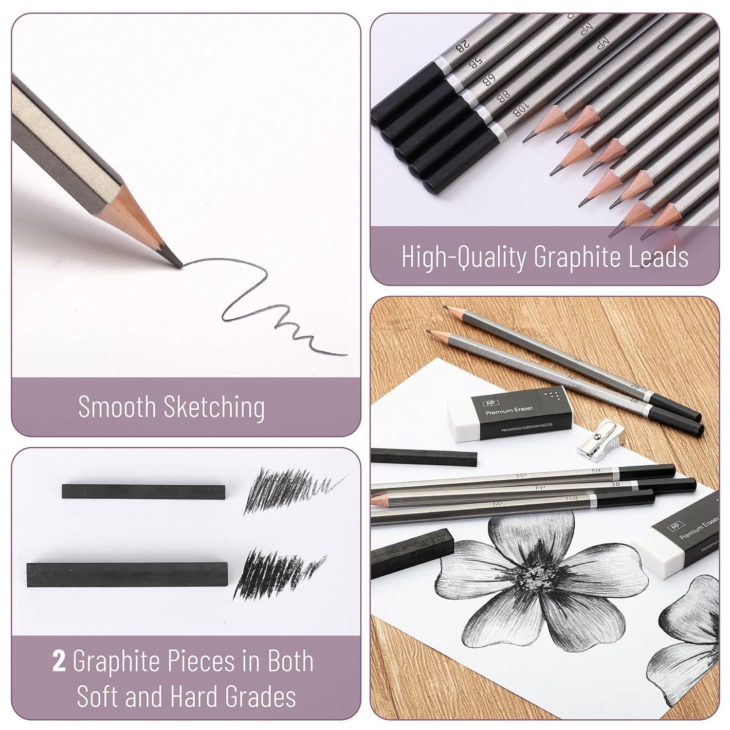 Mr. Pen- Sketch Pencils for Drawing, 19 pcs, Drawing Pencils for Sketching with Graphite Sticks