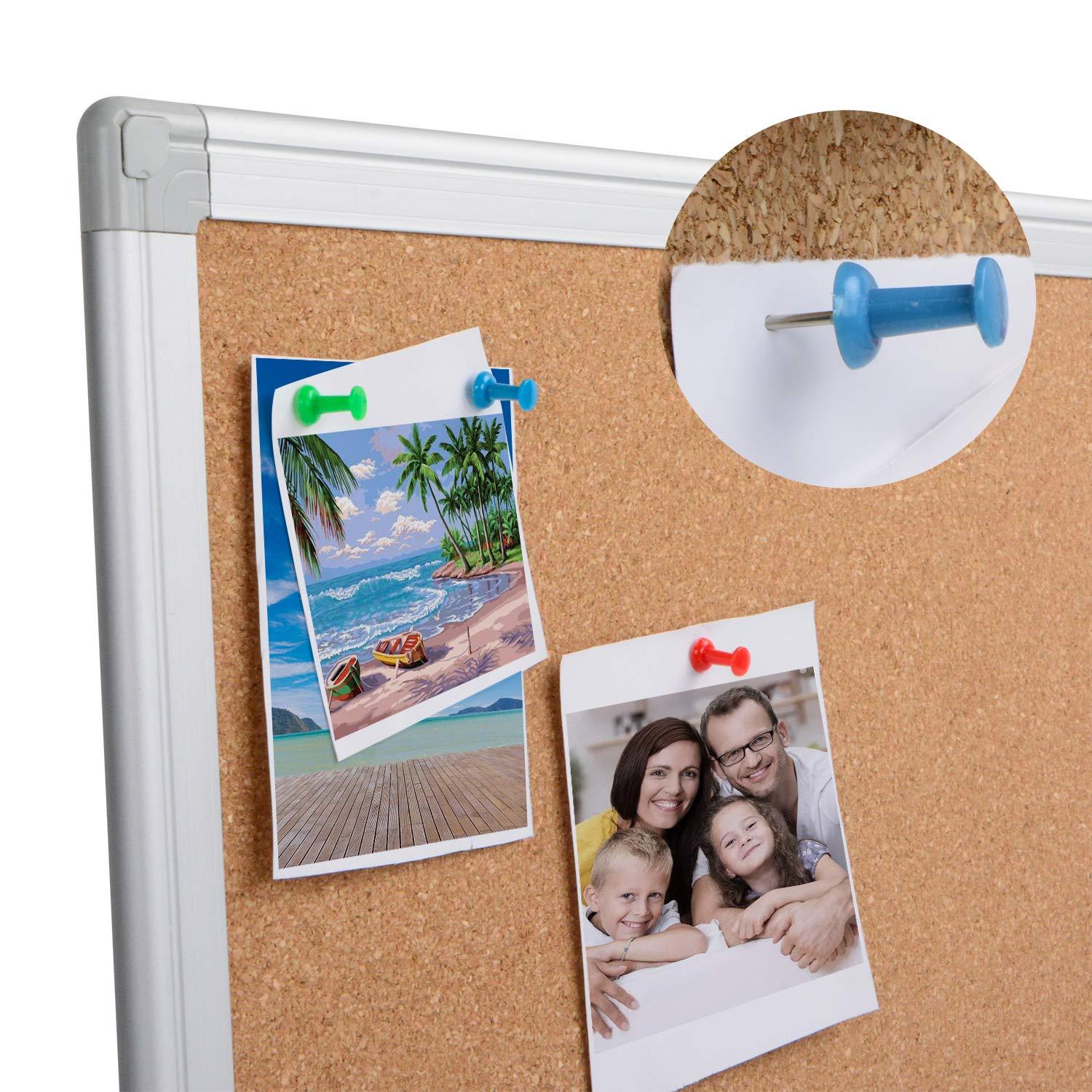 Board2by Cork Board Bulletin Board 20 x 30 Inches, Silver Aluminium Framed Corkboard, Office Board for Wall Cork, Large Wall Mounted Notice Pin Board