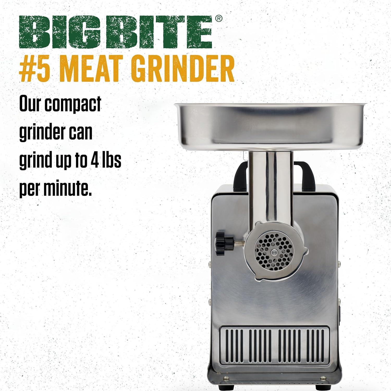 LEM BigBite #5 Electric Meat Grinder, 0.35 HP, Stainless Steel, 1 Count