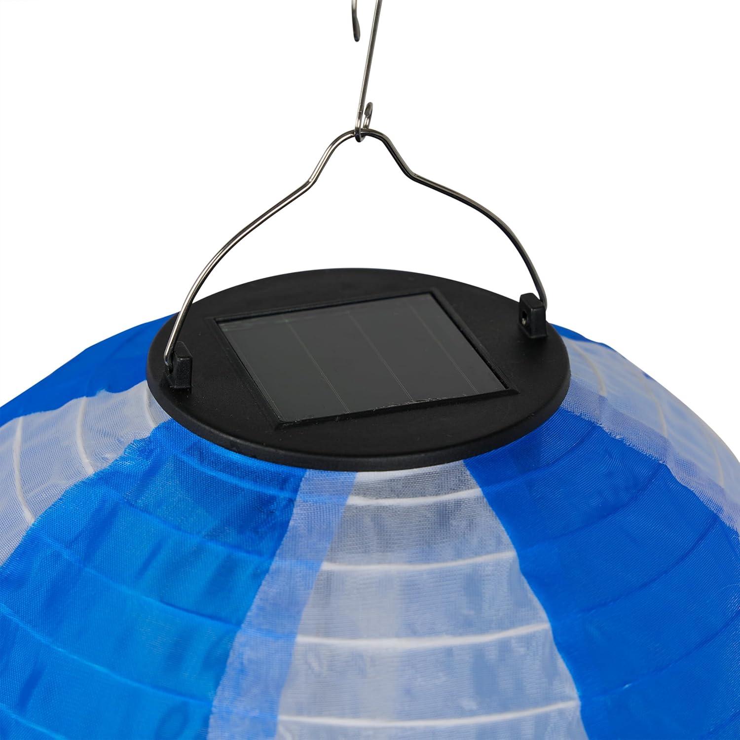 13"H Solar Hot Air Balloon with Flame LED Lights