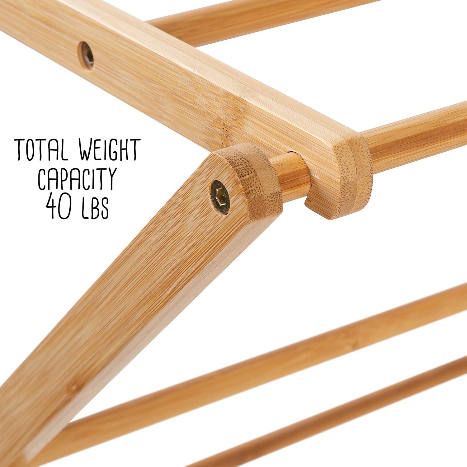 Honey-Can-Do Bamboo Folding Laundry Clothes Drying Rack, Natural