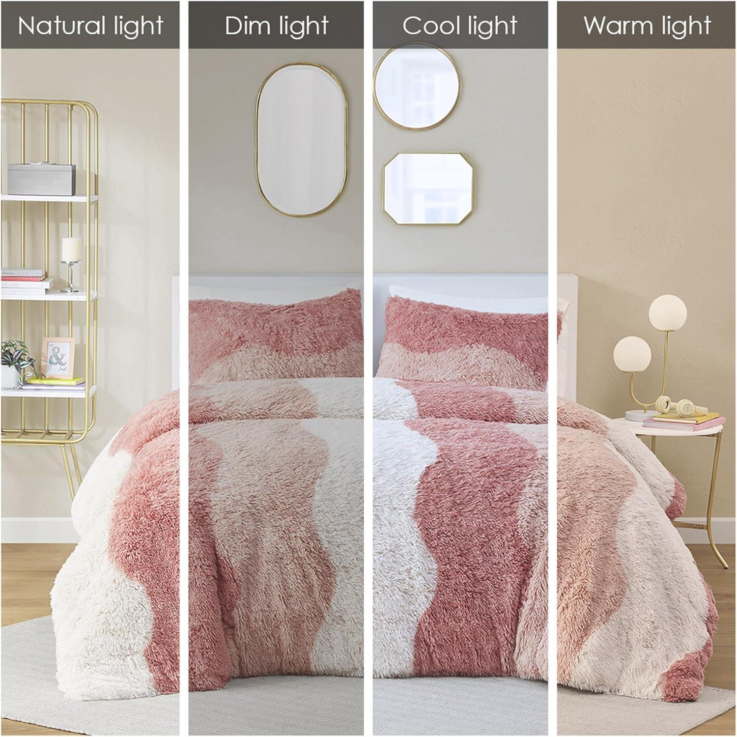 Intelligent Design Ombre Shaggy Faux Fur Comforter Set