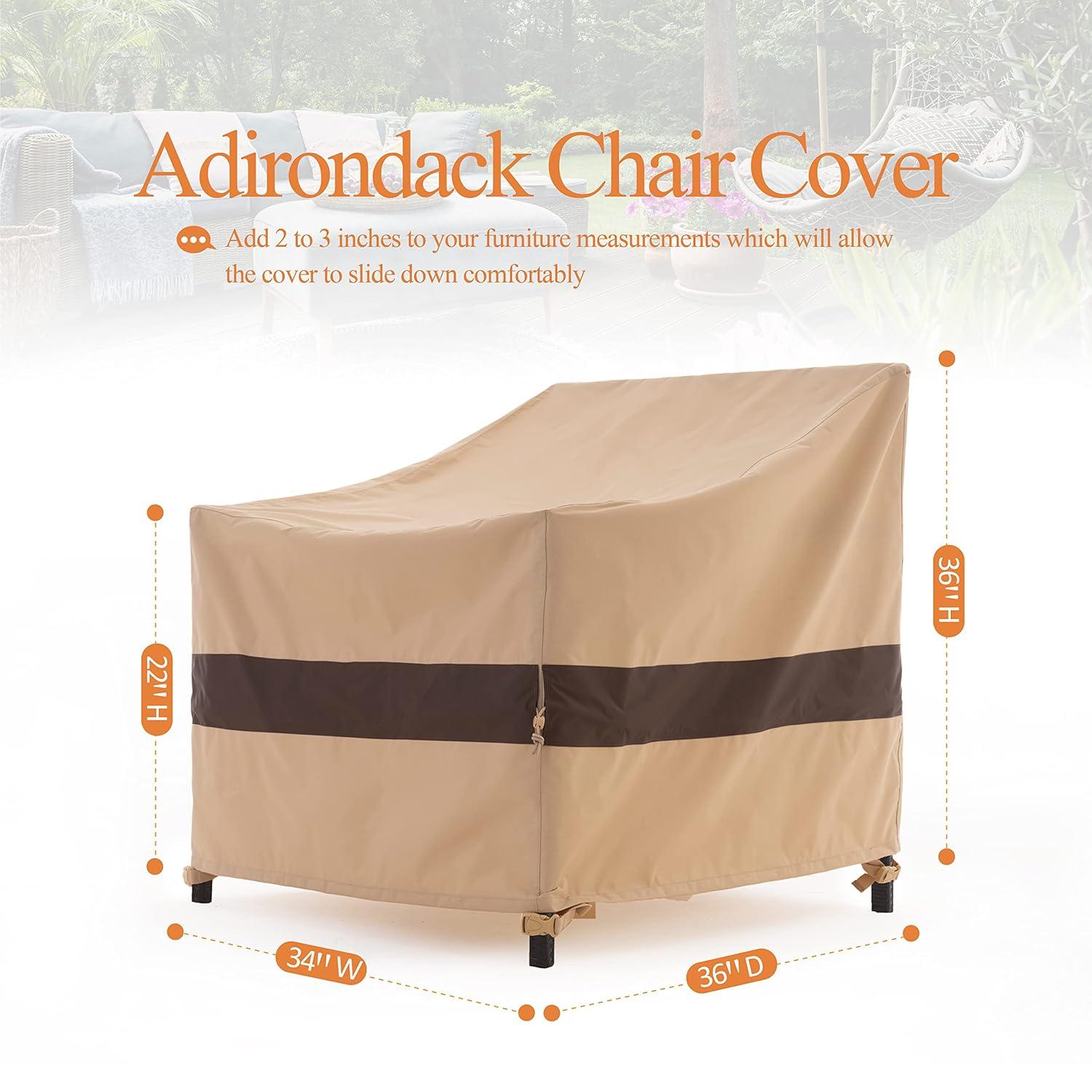 F&J Outdoors Premium Waterproof Outdoor Patio Chair Covers: Latest Rip-Stop Fabric, 3-Year Warranty (Set of 2)