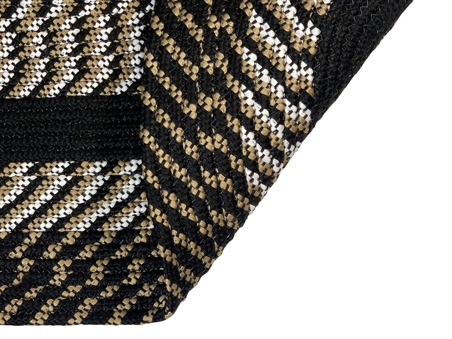 Newport Braid Collection 100% Polypropylene Stripe Pattern Reversible Indoor Utility Rug - Better Trends
